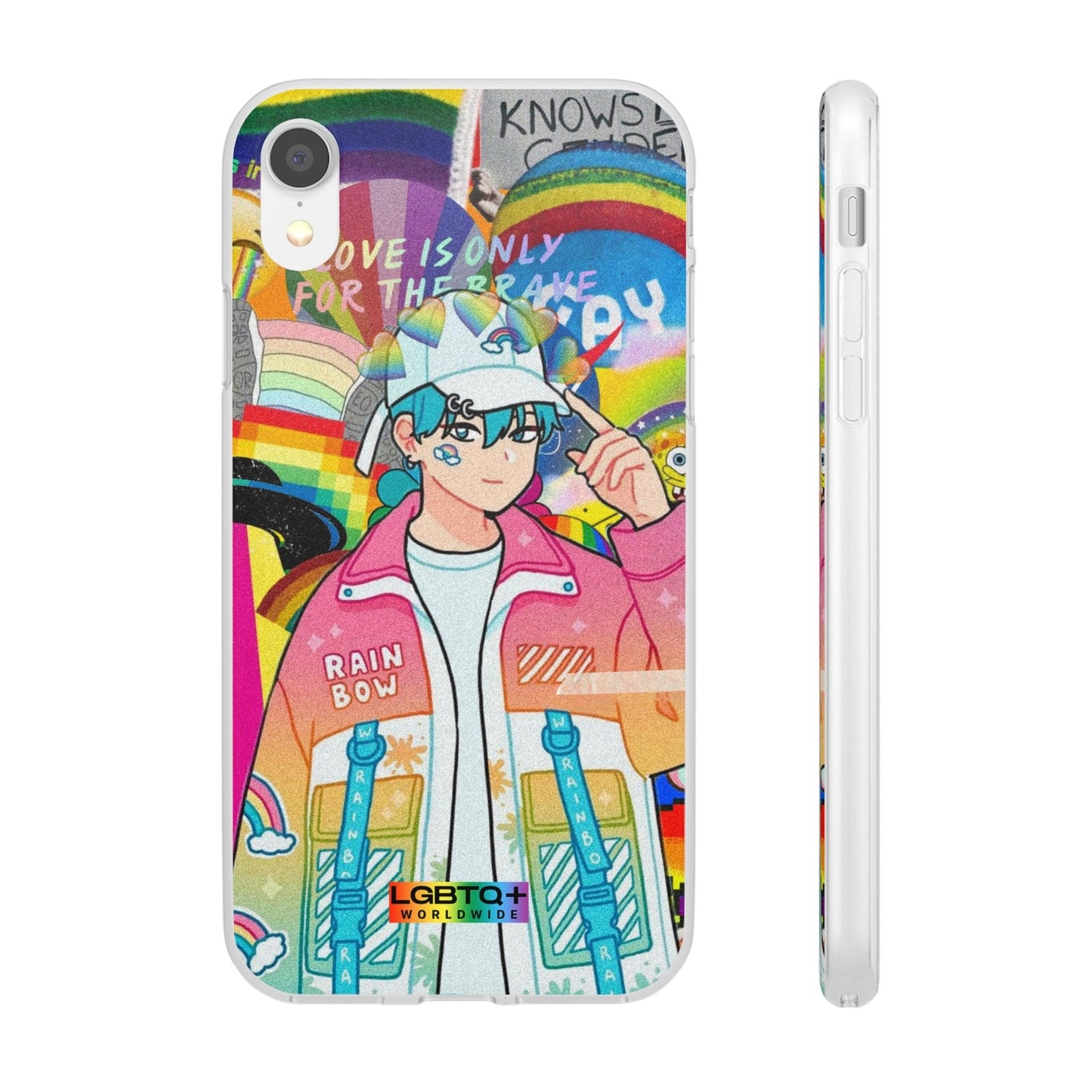 LGBTQWorldwide - ,,REGENBOGEN JUNGE" Flexible Handyhülle Accessories, Case, iPhone, iPhone Cases, Phone accessory, Phone Cases, Samsung Cases, silikon, Valentine's Day promotion lgbtq Bekleidung Accessoires unisex Zubehör