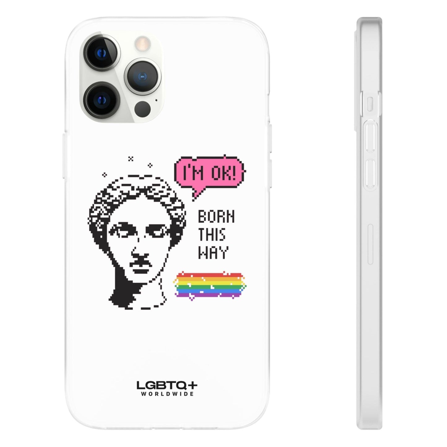 LGBTQWorldwide - ,,BORN THIS WAY" Flexible Handyhülle Accessories, Case, iPhone, iPhone Cases, Phone accessory, Phone Cases, Samsung Cases, silikon, Valentine's Day promotion lgbtq Bekleidung Accessoires unisex Zubehör