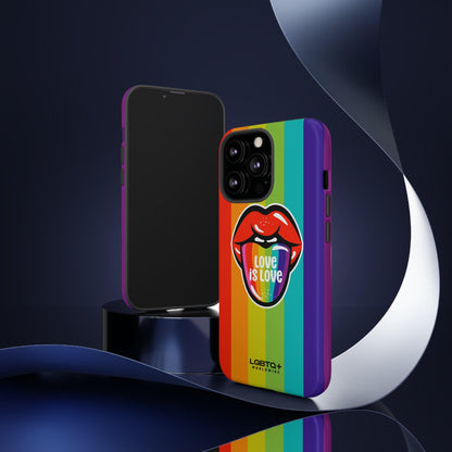 LGBTQWorldwide - ,,LIEBES ZUNGE" Doppelgehäuse Handyhülle Accessories, Glossy, iPhone Cases, Matte, Phone accessory, Phone Cases, Samsung Cases, Thermo, Valentine's Day Picks lgbtq Bekleidung Accessoires unisex Zubehör