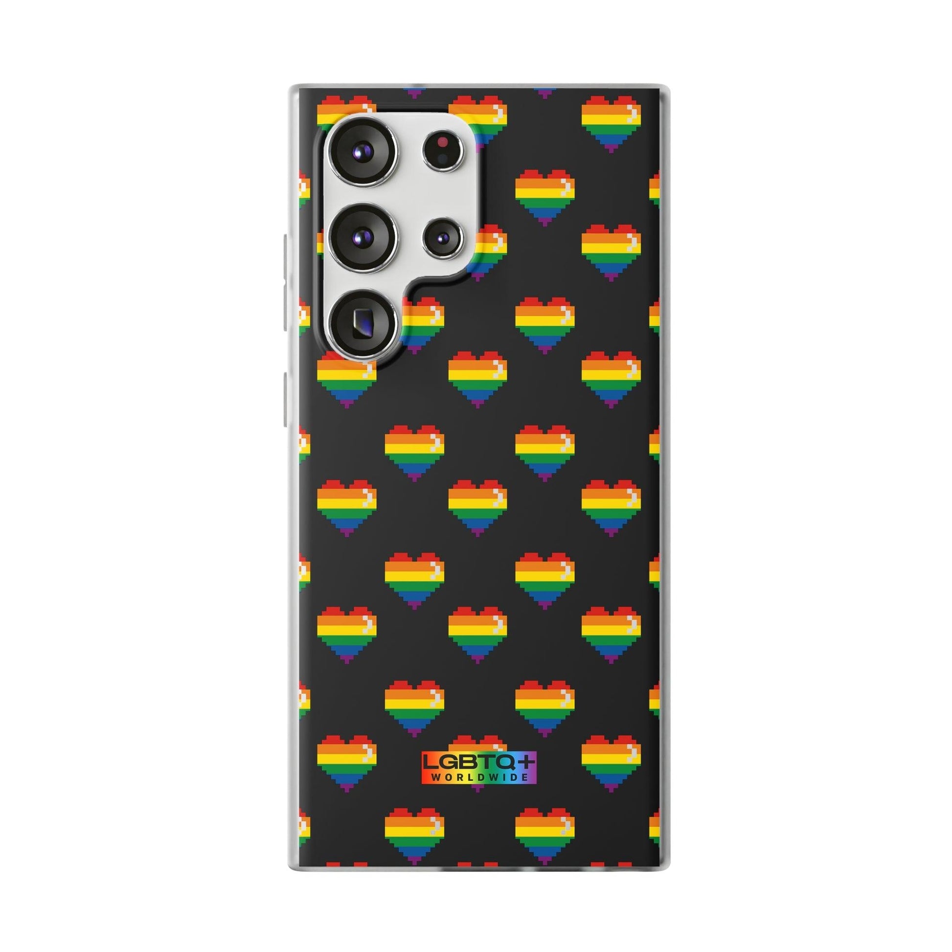 LGBTQWorldwide - ,,RETRO HERZ" Flexible Handyhülle Accessories, Case, iPhone, iPhone Cases, Phone accessory, Phone Cases, Samsung Cases, silikon, Valentine's Day promotion lgbtq Bekleidung Accessoires unisex Zubehör