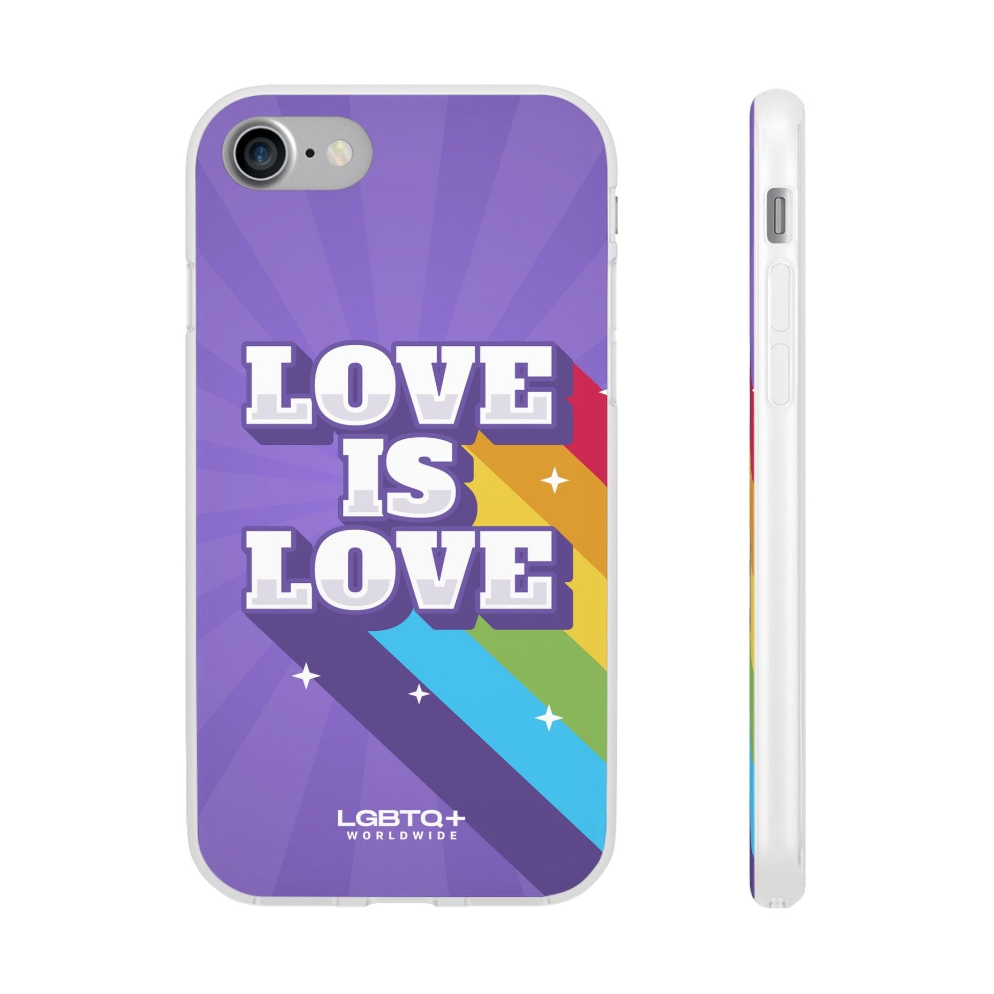 LGBTQWorldwide - ,,LOVE IS LOVE" Flexible Handyhülle Accessories, Case, iPhone, iPhone Cases, Phone accessory, Phone Cases, Samsung Cases, silikon, Valentine's Day promotion lgbtq Bekleidung Accessoires unisex Zubehör