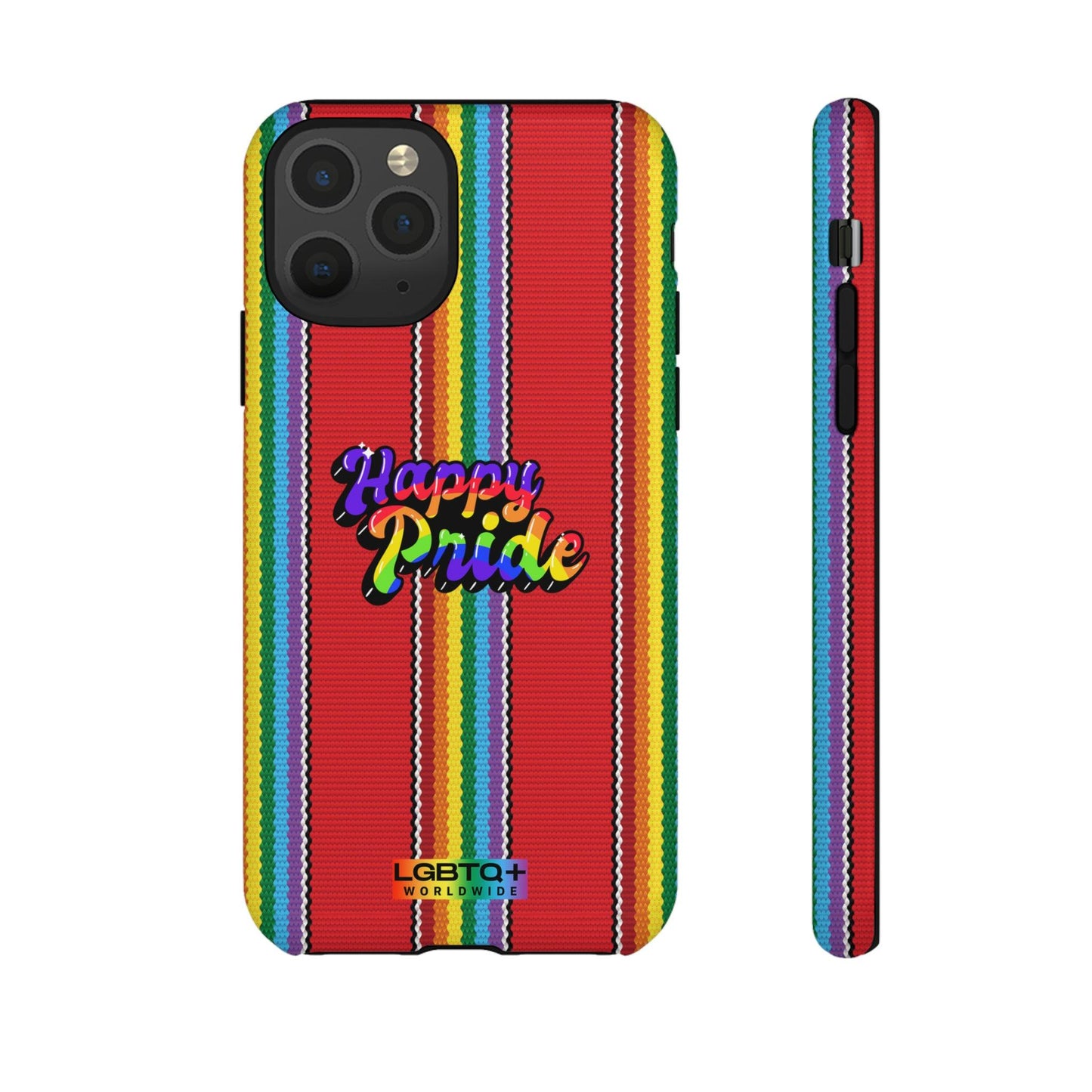 LGBTQWorldwide - ,,HAPPY PRIDE" Doppelgehäuse Handyhülle Accessories, Glossy, iPhone Cases, Matte, Phone accessory, Phone Cases, Samsung Cases, Thermo, Valentine's Day Picks lgbtq Bekleidung Accessoires unisex Zubehör