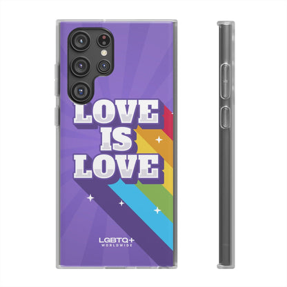 LGBTQWorldwide - ,,LOVE IS LOVE" Flexible Handyhülle Accessories, Case, iPhone, iPhone Cases, Phone accessory, Phone Cases, Samsung Cases, silikon, Valentine's Day promotion lgbtq Bekleidung Accessoires unisex Zubehör