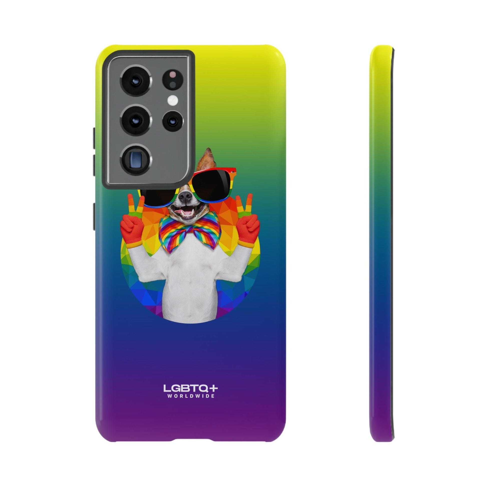 LGBTQWorldwide - ,,GLÜCKLICHER HUND" Doppelgehäuse Handyhülle Accessories, Glossy, iPhone Cases, Matte, Phone accessory, Phone Cases, Samsung Cases, Thermo, Valentine's Day Picks lgbtq Bekleidung Accessoires unisex Zubehör