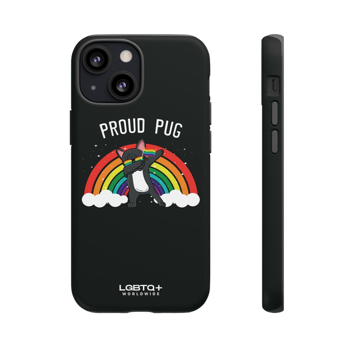 LGBTQWorldwide - ,,PROUD PUG" Doppelgehäuse Handyhülle Accessories, Glossy, iPhone Cases, Matte, Phone accessory, Phone Cases, Samsung Cases, Thermo, Valentine's Day Picks lgbtq Bekleidung Accessoires unisex Zubehör