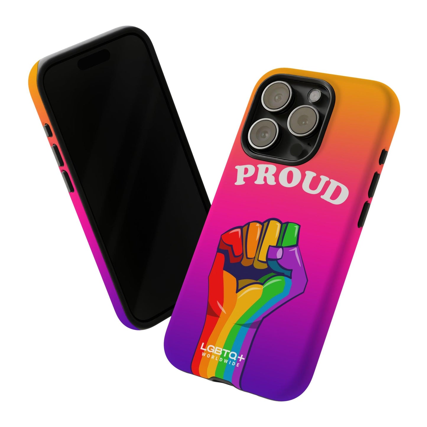 LGBTQWorldwide - ,,GLÜCKLICH" Doppelgehäuse Handyhülle Accessories, Glossy, iPhone Cases, Matte, Phone accessory, Phone Cases, Samsung Cases, Thermo, Valentine's Day Picks lgbtq Bekleidung Accessoires unisex Zubehör