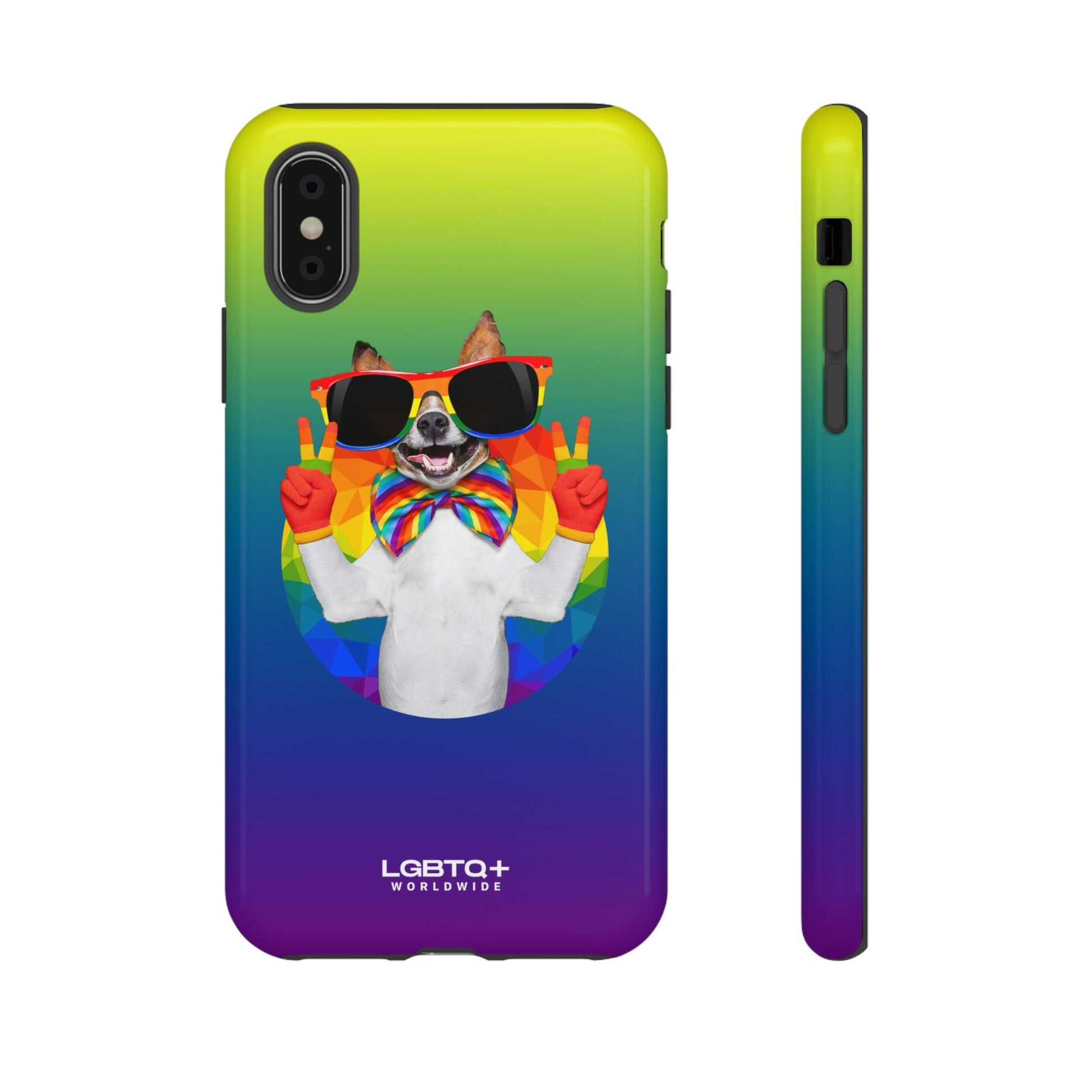 LGBTQWorldwide - ,,GLÜCKLICHER HUND" Doppelgehäuse Handyhülle Accessories, Glossy, iPhone Cases, Matte, Phone accessory, Phone Cases, Samsung Cases, Thermo, Valentine's Day Picks lgbtq Bekleidung Accessoires unisex Zubehör