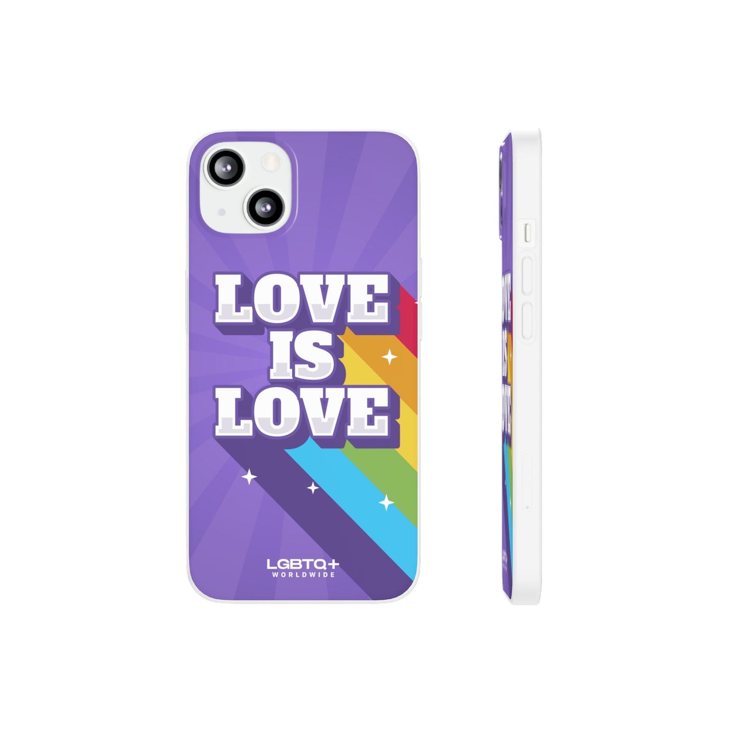 LGBTQWorldwide - ,,LOVE IS LOVE" Flexible Handyhülle Accessories, Case, iPhone, iPhone Cases, Phone accessory, Phone Cases, Samsung Cases, silikon, Valentine's Day promotion lgbtq Bekleidung Accessoires unisex Zubehör