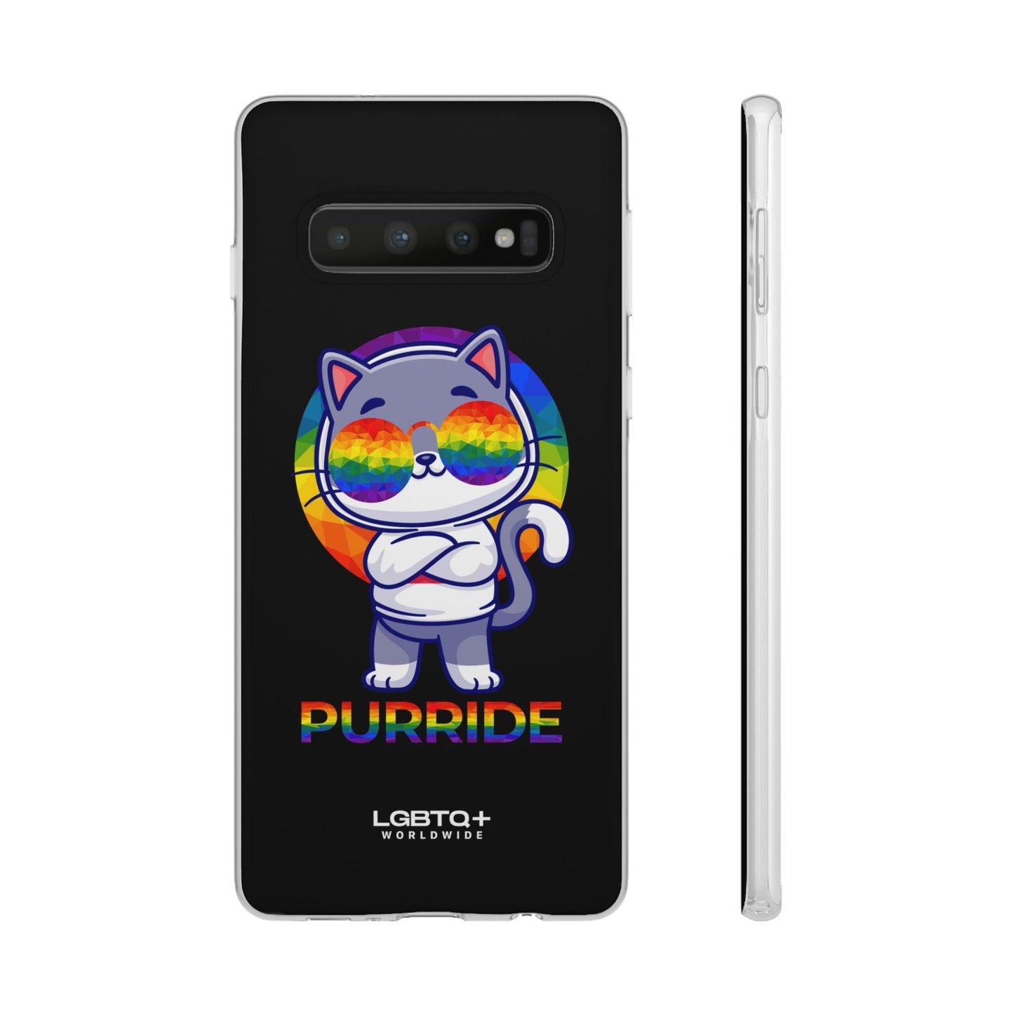 LGBTQWorldwide - ,,PURRIDE" Flexible Handyhülle Accessories, Case, iPhone, iPhone Cases, Phone accessory, Phone Cases, Samsung Cases, silikon, Valentine's Day promotion lgbtq Bekleidung Accessoires unisex Zubehör