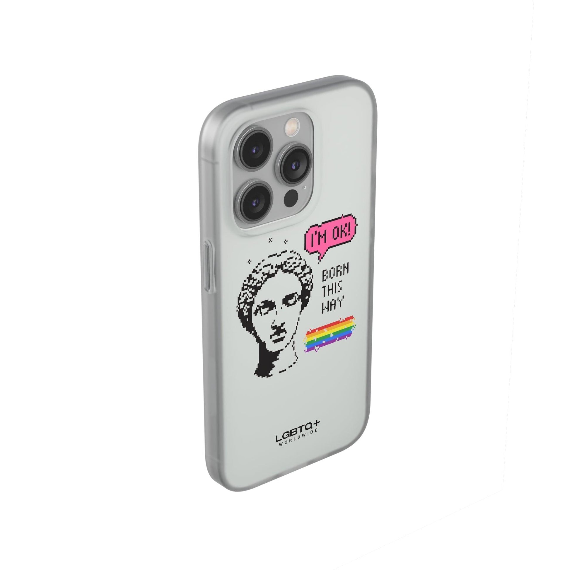 LGBTQWorldwide - ,,BORN THIS WAY" Flexible Handyhülle Accessories, Case, iPhone, iPhone Cases, Phone accessory, Phone Cases, Samsung Cases, silikon, Valentine's Day promotion lgbtq Bekleidung Accessoires unisex Zubehör