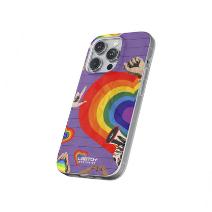 LGBTQWorldwide - ,,REGENBOGEN HERZ" Flexible Handyhülle Accessories, Case, iPhone, iPhone Cases, Phone accessory, Phone Cases, Samsung Cases, silikon, Valentine's Day promotion lgbtq Bekleidung Accessoires unisex Zubehör