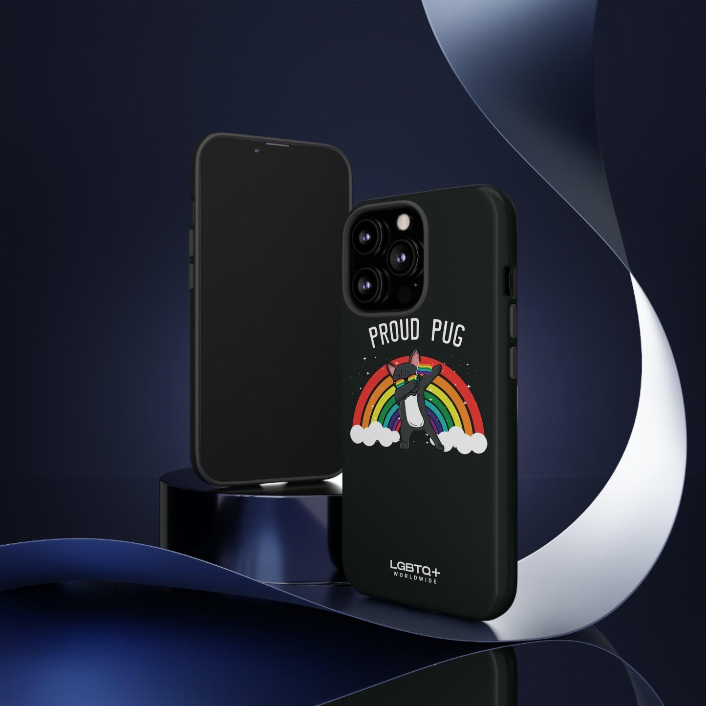 LGBTQWorldwide - ,,PROUD PUG" Doppelgehäuse Handyhülle Accessories, Glossy, iPhone Cases, Matte, Phone accessory, Phone Cases, Samsung Cases, Thermo, Valentine's Day Picks lgbtq Bekleidung Accessoires unisex Zubehör