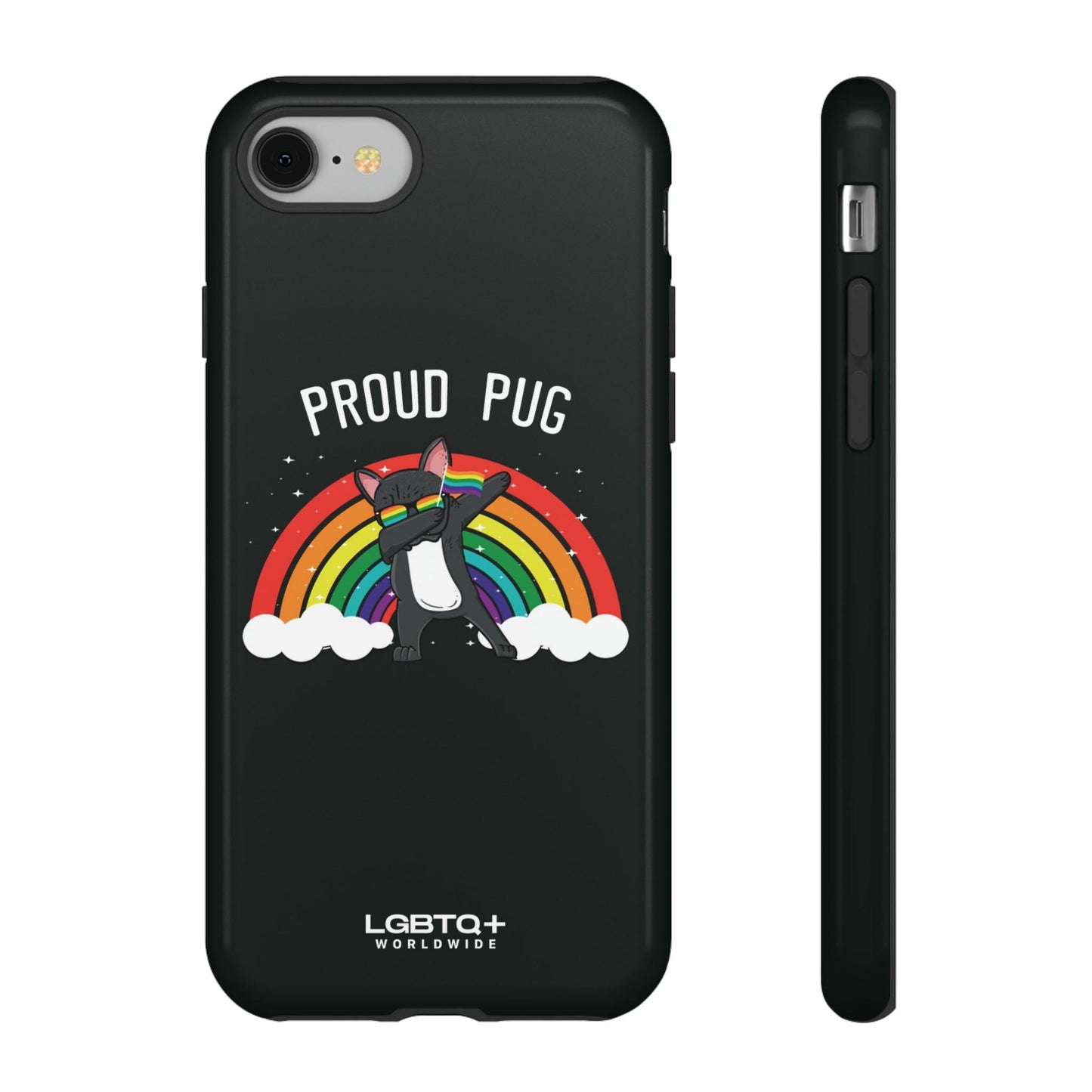 LGBTQWorldwide - ,,PROUD PUG" Doppelgehäuse Handyhülle Accessories, Glossy, iPhone Cases, Matte, Phone accessory, Phone Cases, Samsung Cases, Thermo, Valentine's Day Picks lgbtq Bekleidung Accessoires unisex Zubehör