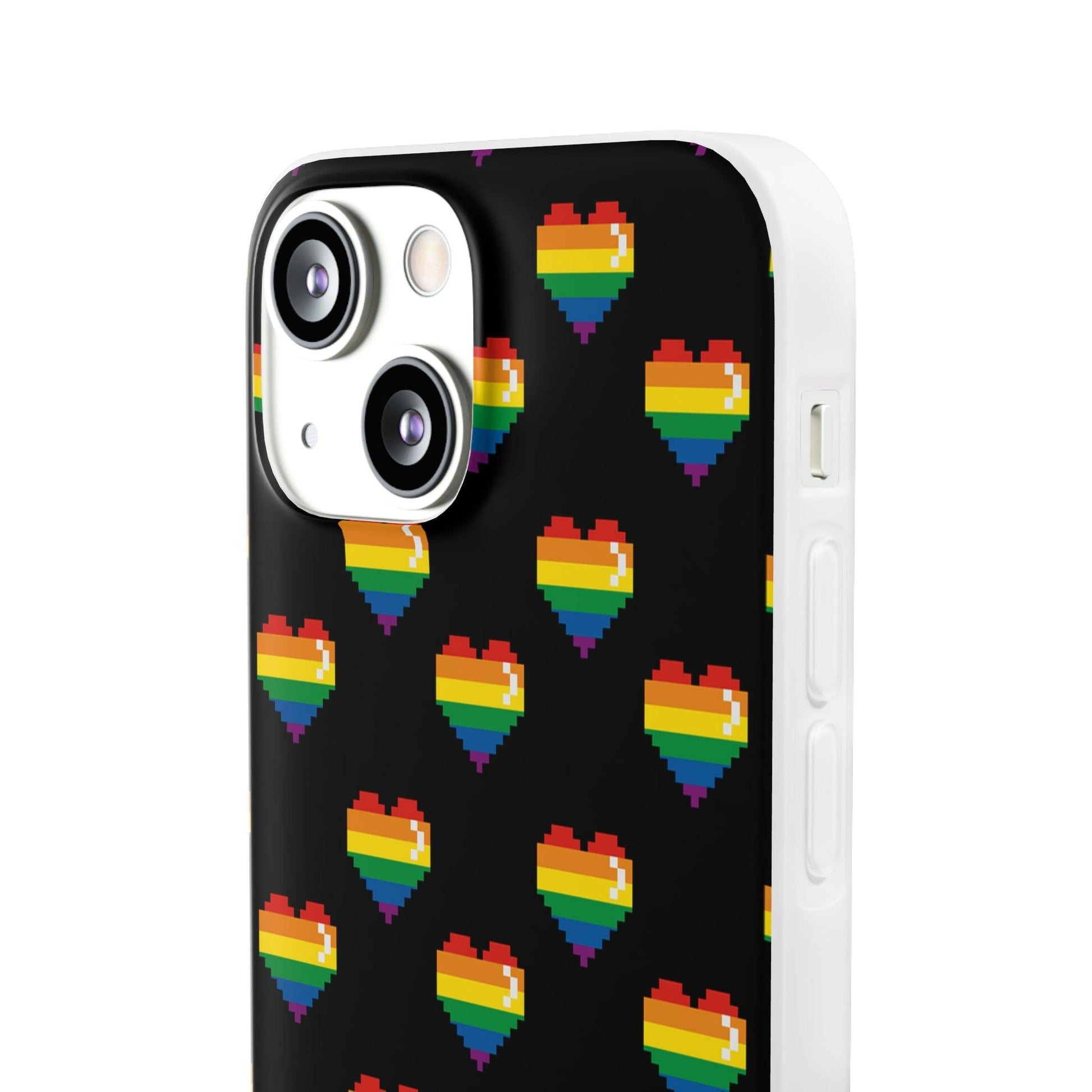 LGBTQWorldwide - ,,RETRO HERZ" Flexible Handyhülle Accessories, Case, iPhone, iPhone Cases, Phone accessory, Phone Cases, Samsung Cases, silikon, Valentine's Day promotion lgbtq Bekleidung Accessoires unisex Zubehör