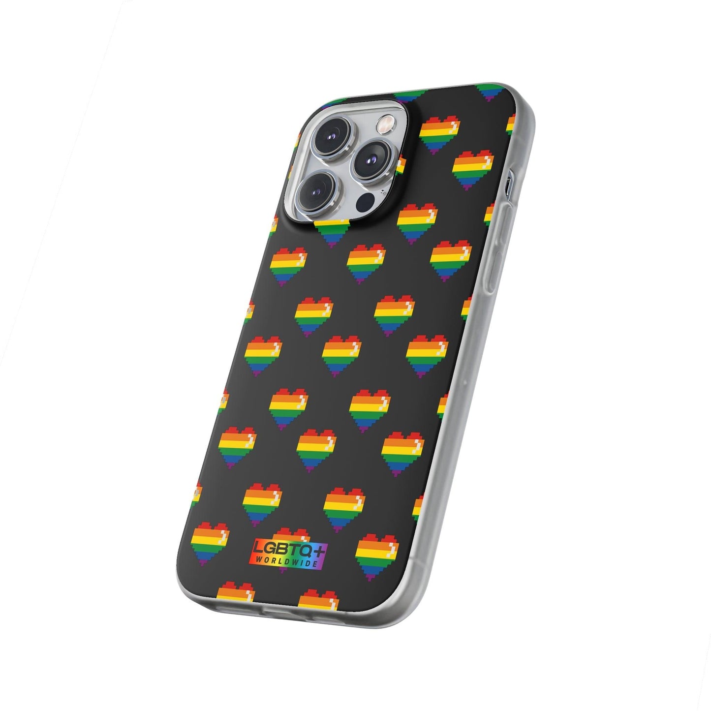 LGBTQWorldwide - ,,RETRO HERZ" Flexible Handyhülle Accessories, Case, iPhone, iPhone Cases, Phone accessory, Phone Cases, Samsung Cases, silikon, Valentine's Day promotion lgbtq Bekleidung Accessoires unisex Zubehör