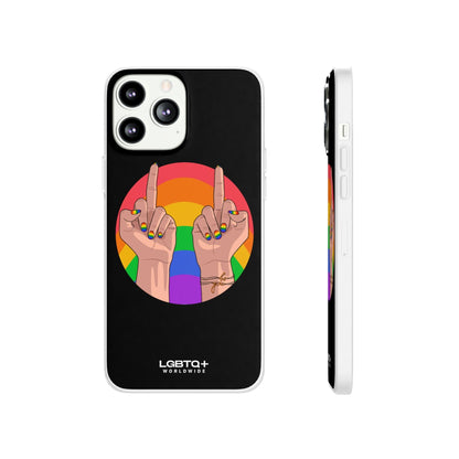 LGBTQWorldwide - ,,GIVE A FUCK" Flexible Handyhülle Accessories, Case, iPhone, iPhone Cases, Phone accessory, Phone Cases, Samsung Cases, silikon, Valentine's Day promotion lgbtq Bekleidung Accessoires unisex Zubehör