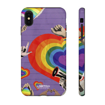 LGBTQWorldwide - ,,REGENBOGEN HERZ" Doppelgehäuse Handyhülle Accessories, Glossy, iPhone Cases, Matte, Phone accessory, Phone Cases, Samsung Cases, Thermo, Valentine's Day Picks lgbtq Bekleidung Accessoires unisex Zubehör