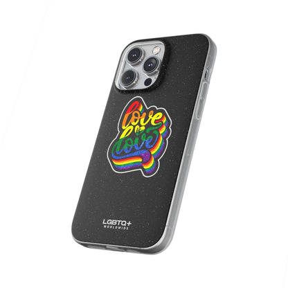 LGBTQWorldwide - ,,LIEBE IST LIEBE" Flexible Handyhülle Accessories, Case, iPhone, iPhone Cases, Phone accessory, Phone Cases, Samsung Cases, Valentine's Day promotion lgbtq Bekleidung Accessoires unisex Zubehör