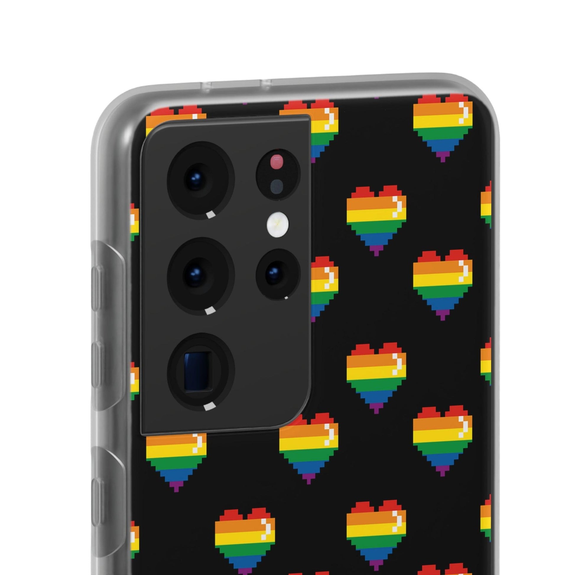 LGBTQWorldwide - ,,RETRO HERZ" Flexible Handyhülle Accessories, Case, iPhone, iPhone Cases, Phone accessory, Phone Cases, Samsung Cases, silikon, Valentine's Day promotion lgbtq Bekleidung Accessoires unisex Zubehör