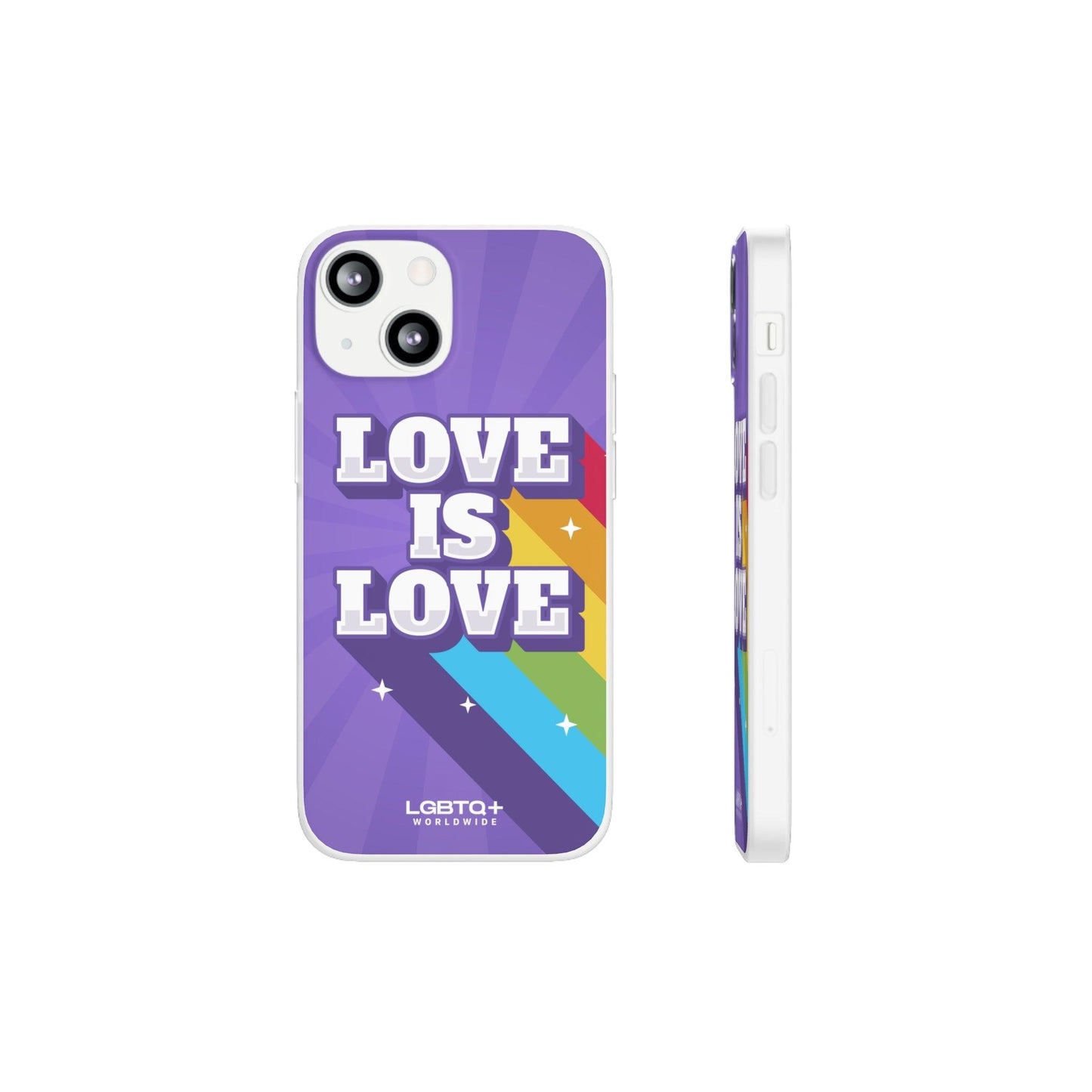 LGBTQWorldwide - ,,LOVE IS LOVE" Flexible Handyhülle Accessories, Case, iPhone, iPhone Cases, Phone accessory, Phone Cases, Samsung Cases, silikon, Valentine's Day promotion lgbtq Bekleidung Accessoires unisex Zubehör