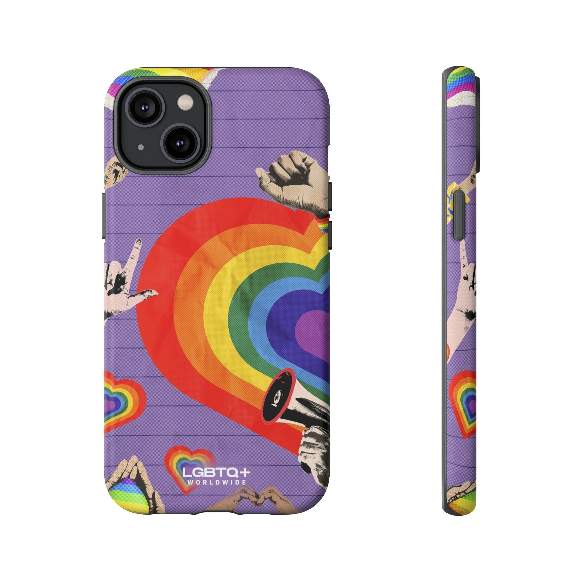 LGBTQWorldwide - ,,REGENBOGEN HERZ" Doppelgehäuse Handyhülle Accessories, Glossy, iPhone Cases, Matte, Phone accessory, Phone Cases, Samsung Cases, Thermo, Valentine's Day Picks lgbtq Bekleidung Accessoires unisex Zubehör