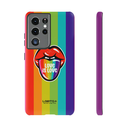 LGBTQWorldwide - ,,LIEBES ZUNGE" Doppelgehäuse Handyhülle Accessories, Glossy, iPhone Cases, Matte, Phone accessory, Phone Cases, Samsung Cases, Thermo, Valentine's Day Picks lgbtq Bekleidung Accessoires unisex Zubehör