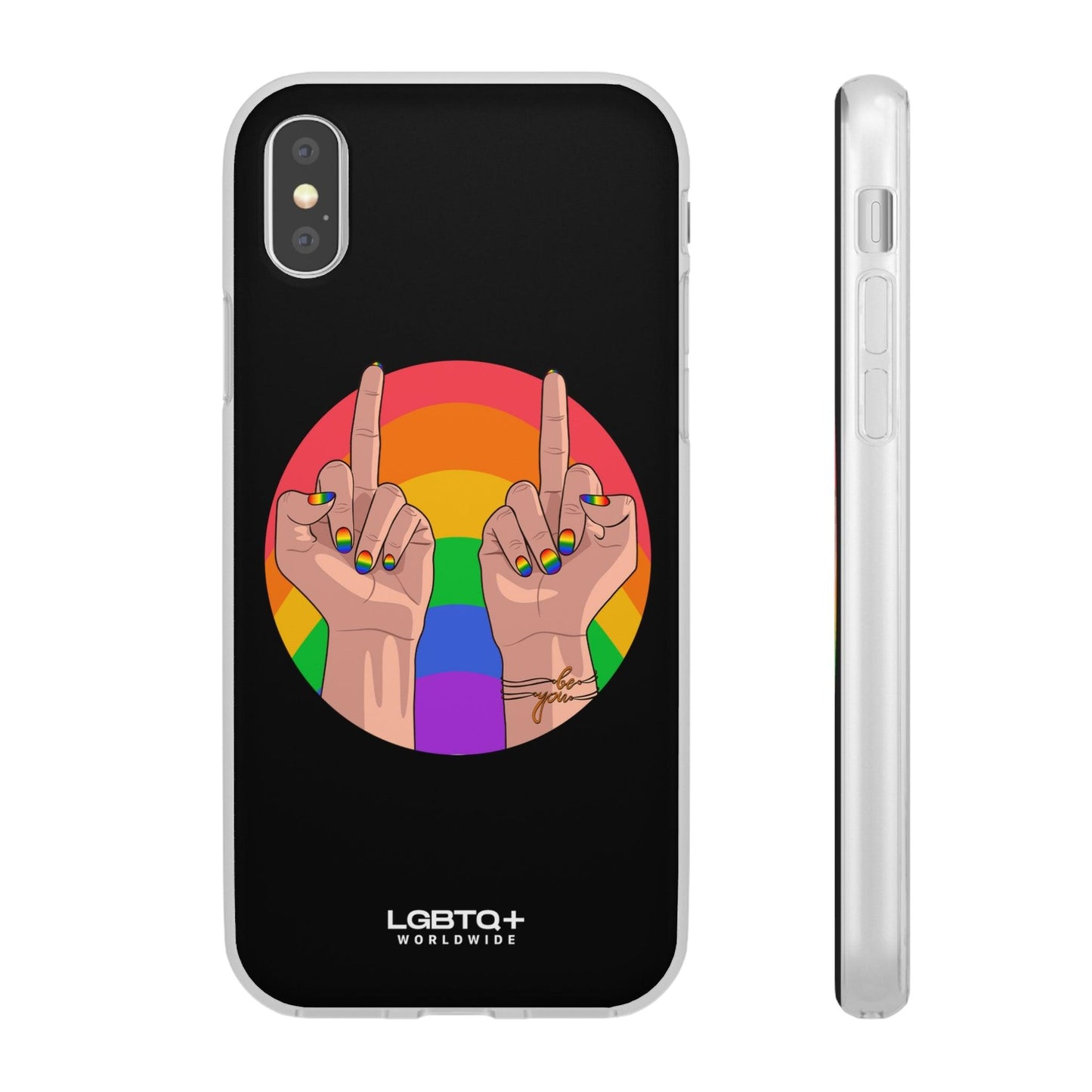 LGBTQWorldwide - ,,GIVE A FUCK" Flexible Handyhülle Accessories, Case, iPhone, iPhone Cases, Phone accessory, Phone Cases, Samsung Cases, silikon, Valentine's Day promotion lgbtq Bekleidung Accessoires unisex Zubehör