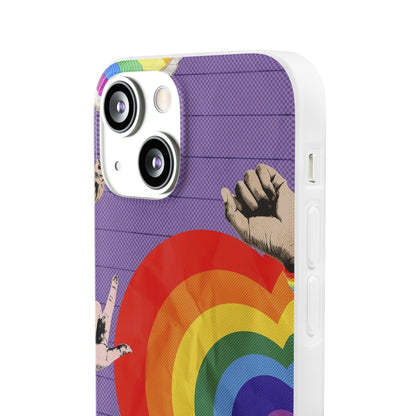 LGBTQWorldwide - ,,REGENBOGEN HERZ" Flexible Handyhülle Accessories, Case, iPhone, iPhone Cases, Phone accessory, Phone Cases, Samsung Cases, silikon, Valentine's Day promotion lgbtq Bekleidung Accessoires unisex Zubehör