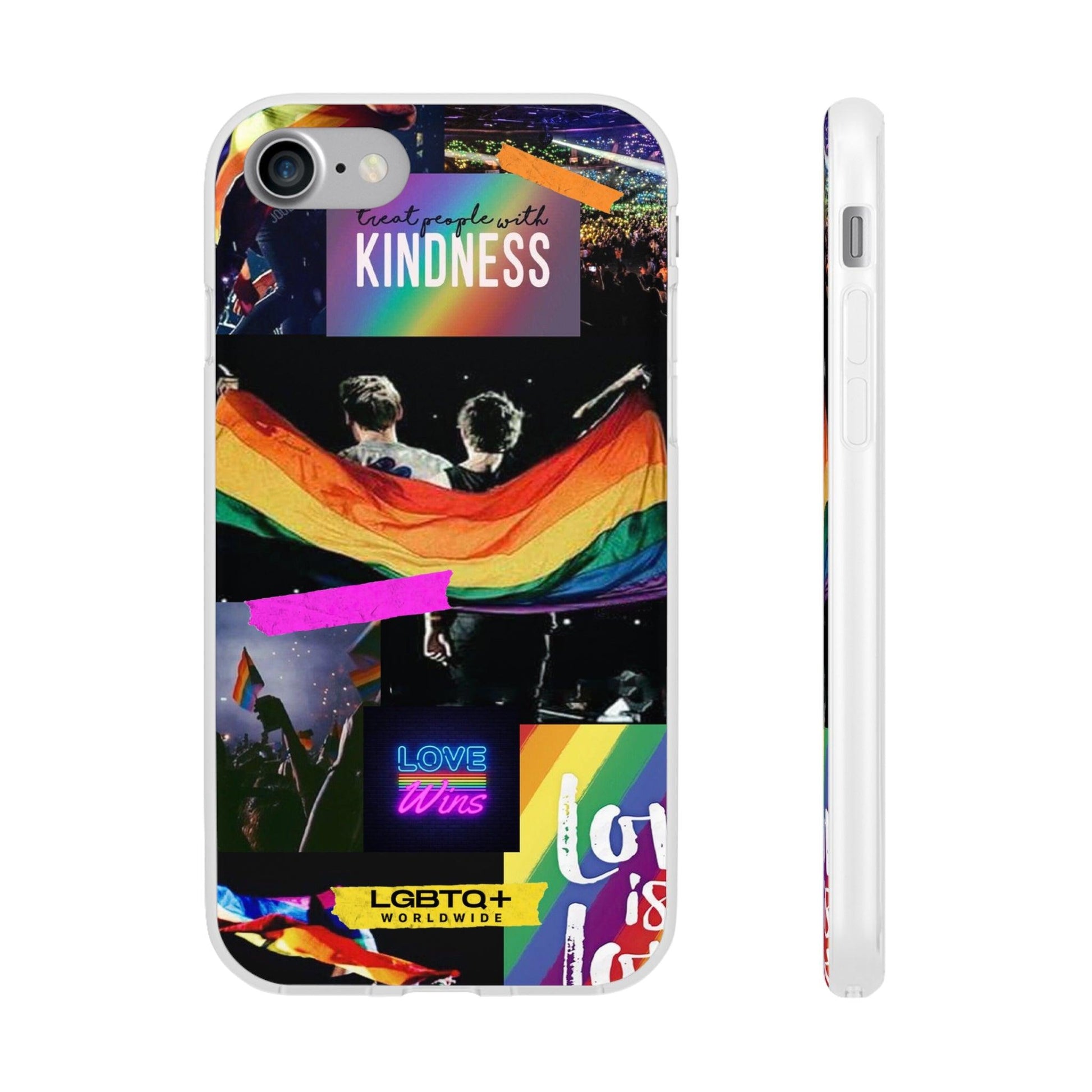 LGBTQWorldwide - ,,KINDNESS" Flexible Handyhülle Accessories, Case, iPhone, iPhone Cases, Phone accessory, Phone Cases, Samsung Cases, silikon, Valentine's Day promotion lgbtq Bekleidung Accessoires unisex Zubehör