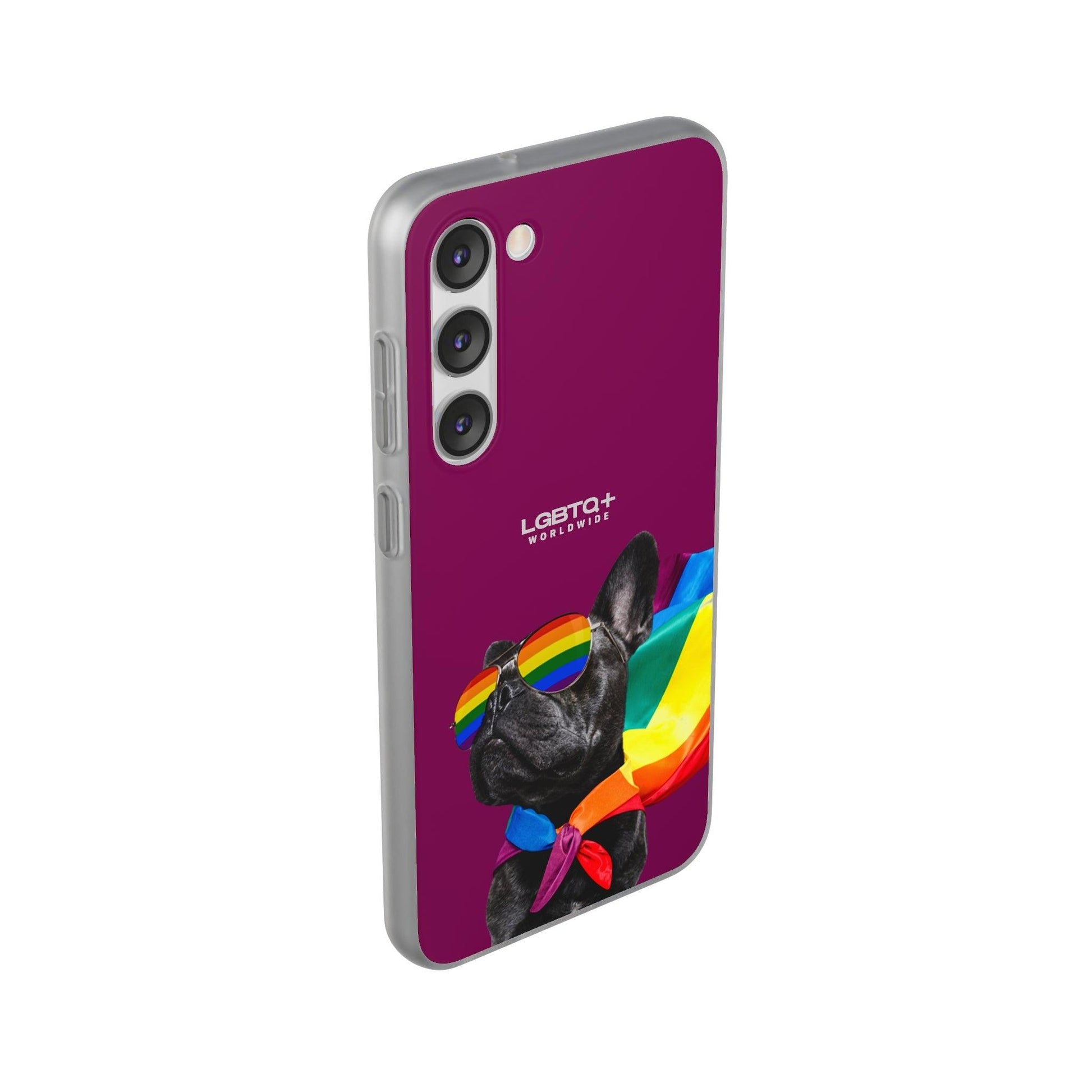 LGBTQWorldwide - ,,GLÜCKLICHER HUND" Flexible Handyhülle Accessories, Case, iPhone, iPhone Cases, Phone accessory, Phone Cases, Samsung Cases, silikon, Valentine's Day promotion lgbtq Bekleidung Accessoires unisex Zubehör