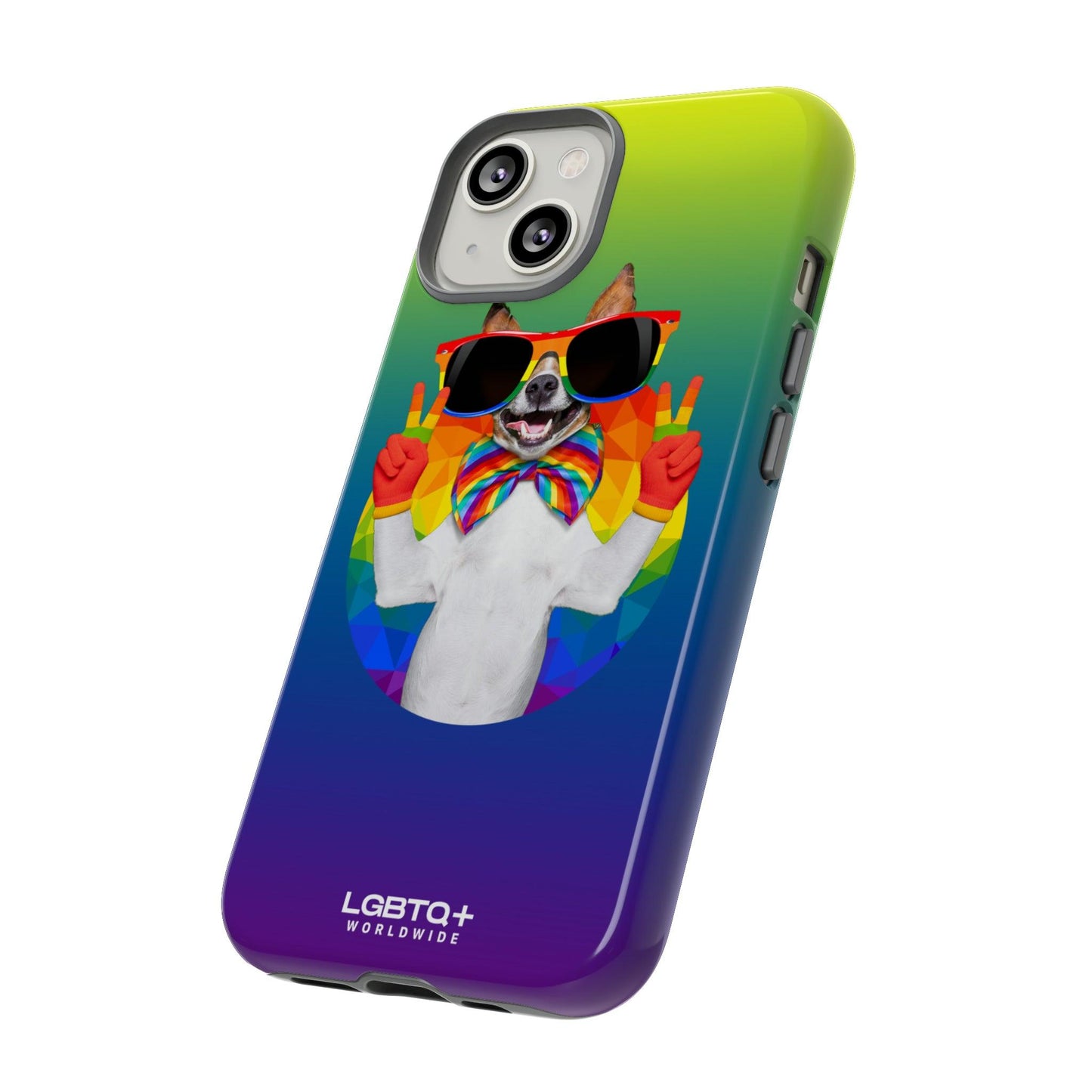 LGBTQWorldwide - ,,GLÜCKLICHER HUND" Doppelgehäuse Handyhülle Accessories, Glossy, iPhone Cases, Matte, Phone accessory, Phone Cases, Samsung Cases, Thermo, Valentine's Day Picks lgbtq Bekleidung Accessoires unisex Zubehör