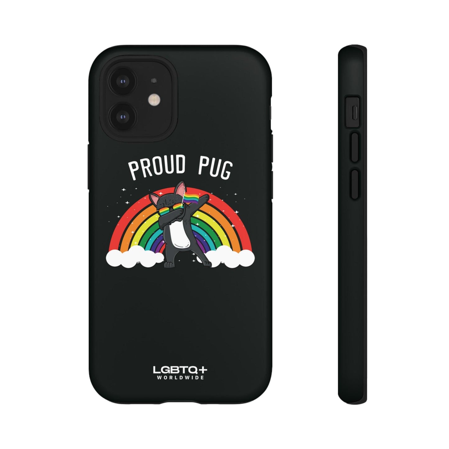 LGBTQWorldwide - ,,PROUD PUG" Doppelgehäuse Handyhülle Accessories, Glossy, iPhone Cases, Matte, Phone accessory, Phone Cases, Samsung Cases, Thermo, Valentine's Day Picks lgbtq Bekleidung Accessoires unisex Zubehör