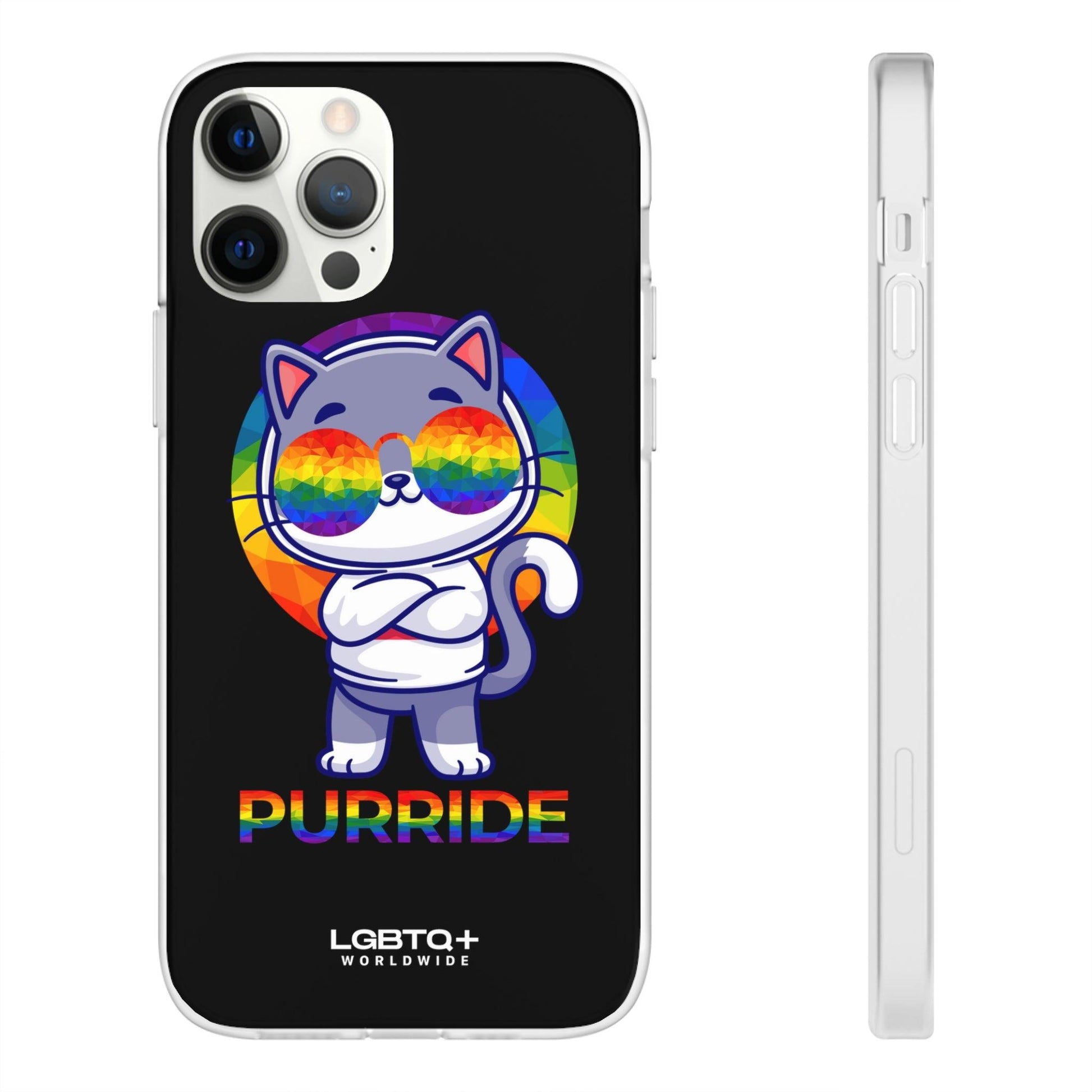 LGBTQWorldwide - ,,PURRIDE" Flexible Handyhülle Accessories, Case, iPhone, iPhone Cases, Phone accessory, Phone Cases, Samsung Cases, silikon, Valentine's Day promotion lgbtq Bekleidung Accessoires unisex Zubehör