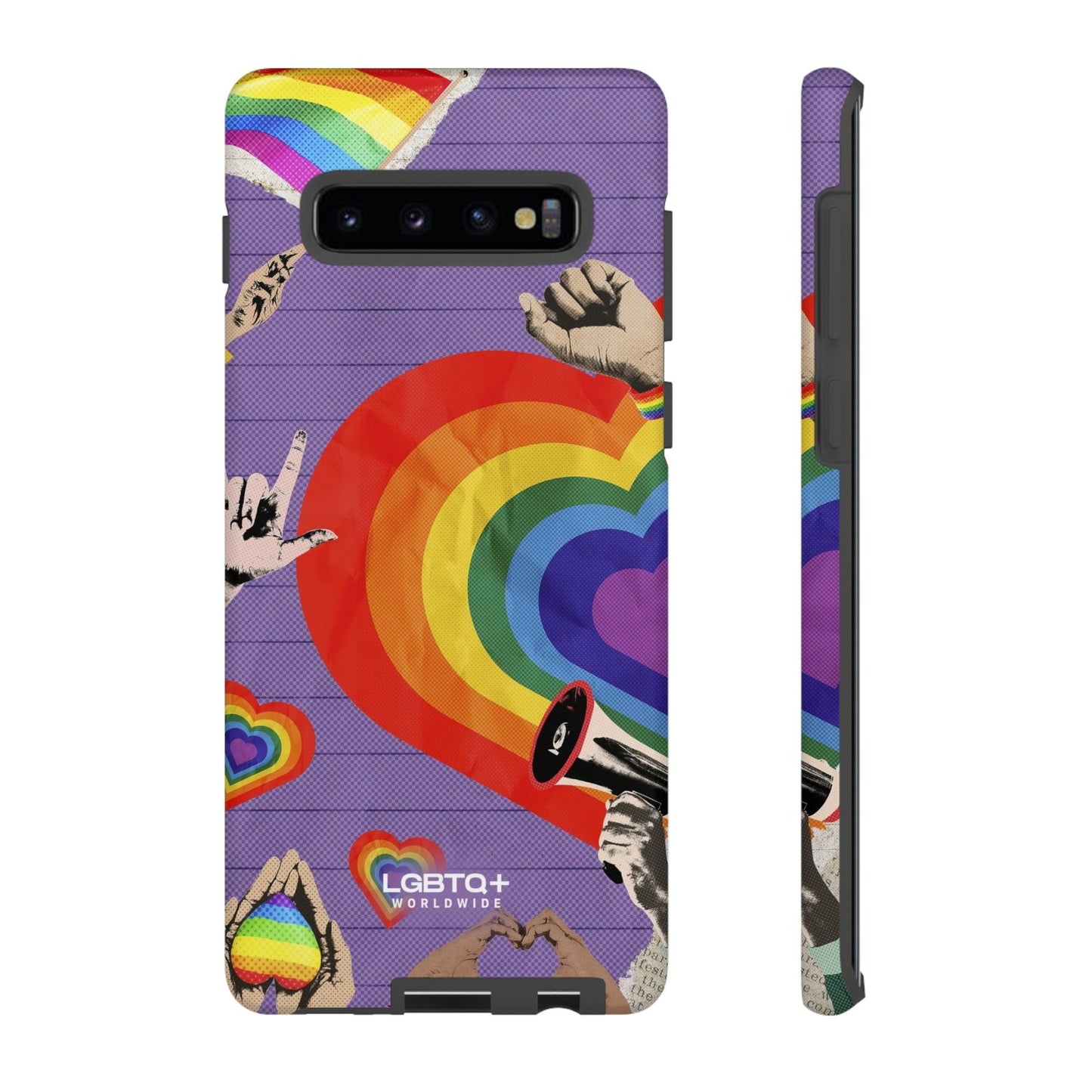 LGBTQWorldwide - ,,REGENBOGEN HERZ" Doppelgehäuse Handyhülle Accessories, Glossy, iPhone Cases, Matte, Phone accessory, Phone Cases, Samsung Cases, Thermo, Valentine's Day Picks lgbtq Bekleidung Accessoires unisex Zubehör