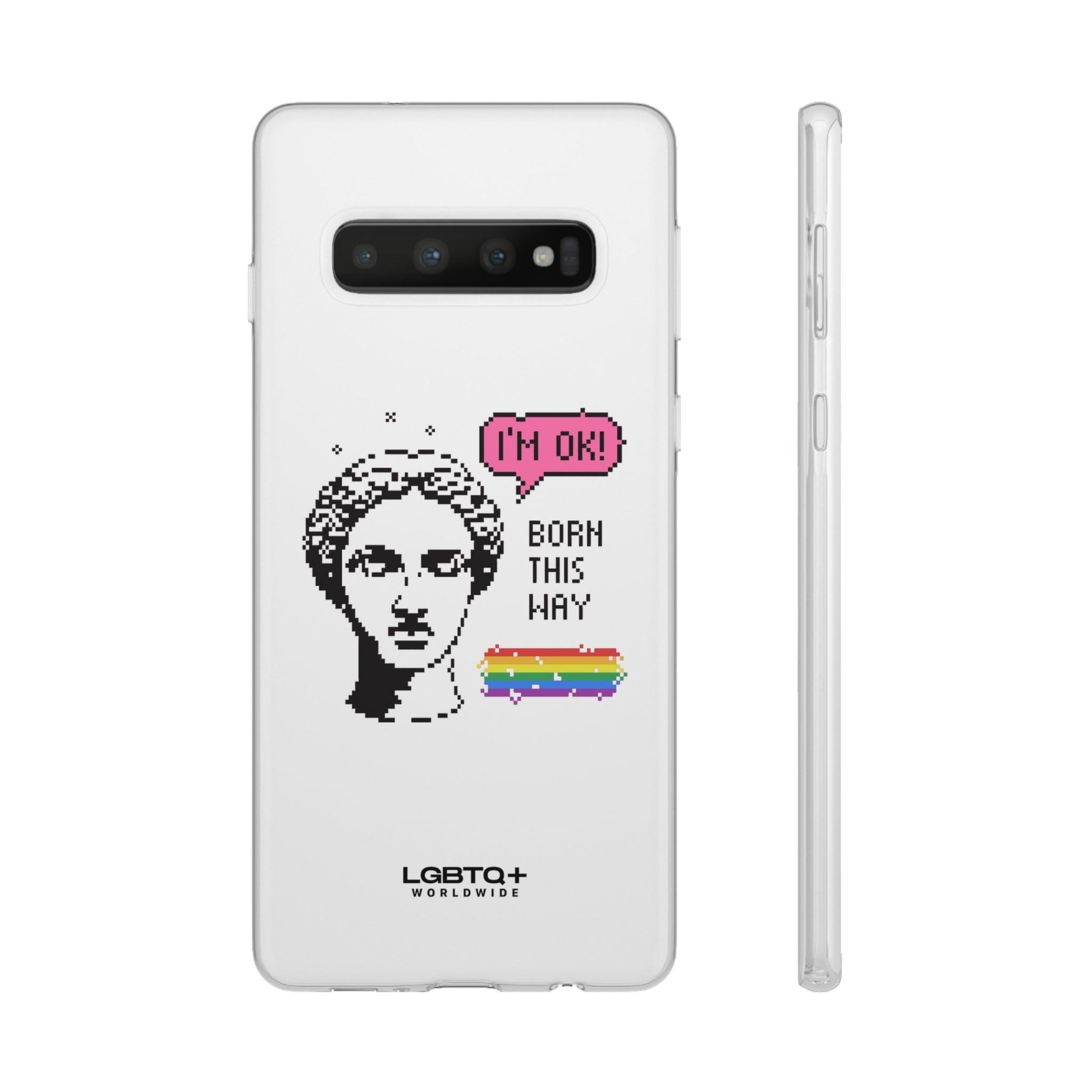 LGBTQWorldwide - ,,BORN THIS WAY" Flexible Handyhülle Accessories, Case, iPhone, iPhone Cases, Phone accessory, Phone Cases, Samsung Cases, silikon, Valentine's Day promotion lgbtq Bekleidung Accessoires unisex Zubehör