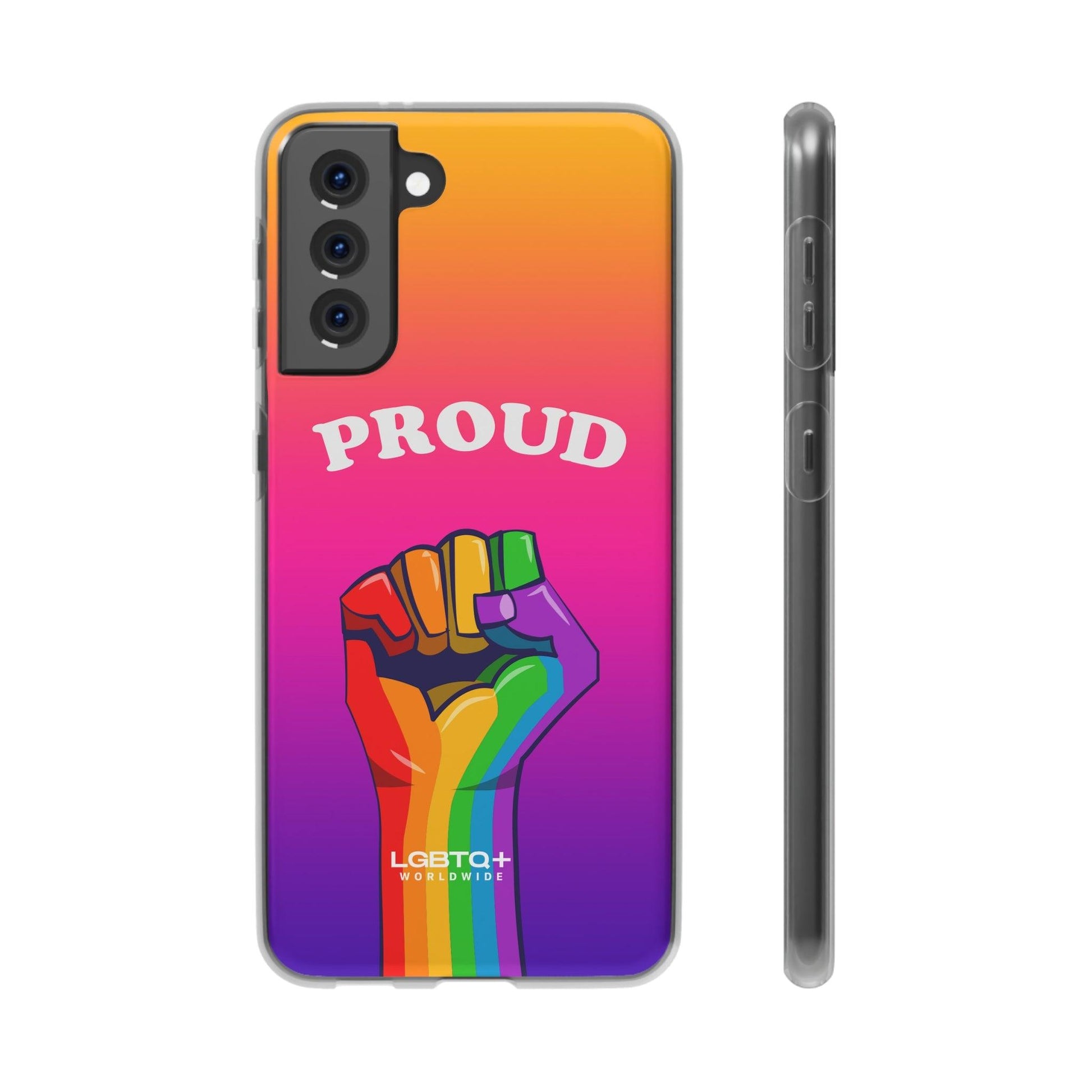 LGBTQWorldwide - ,,GLÜCKLICH" Flexible Handyhülle Accessories, Case, iPhone, iPhone Cases, Phone accessory, Phone Cases, Samsung Cases, silikon, Valentine's Day promotion lgbtq Bekleidung Accessoires unisex Zubehör