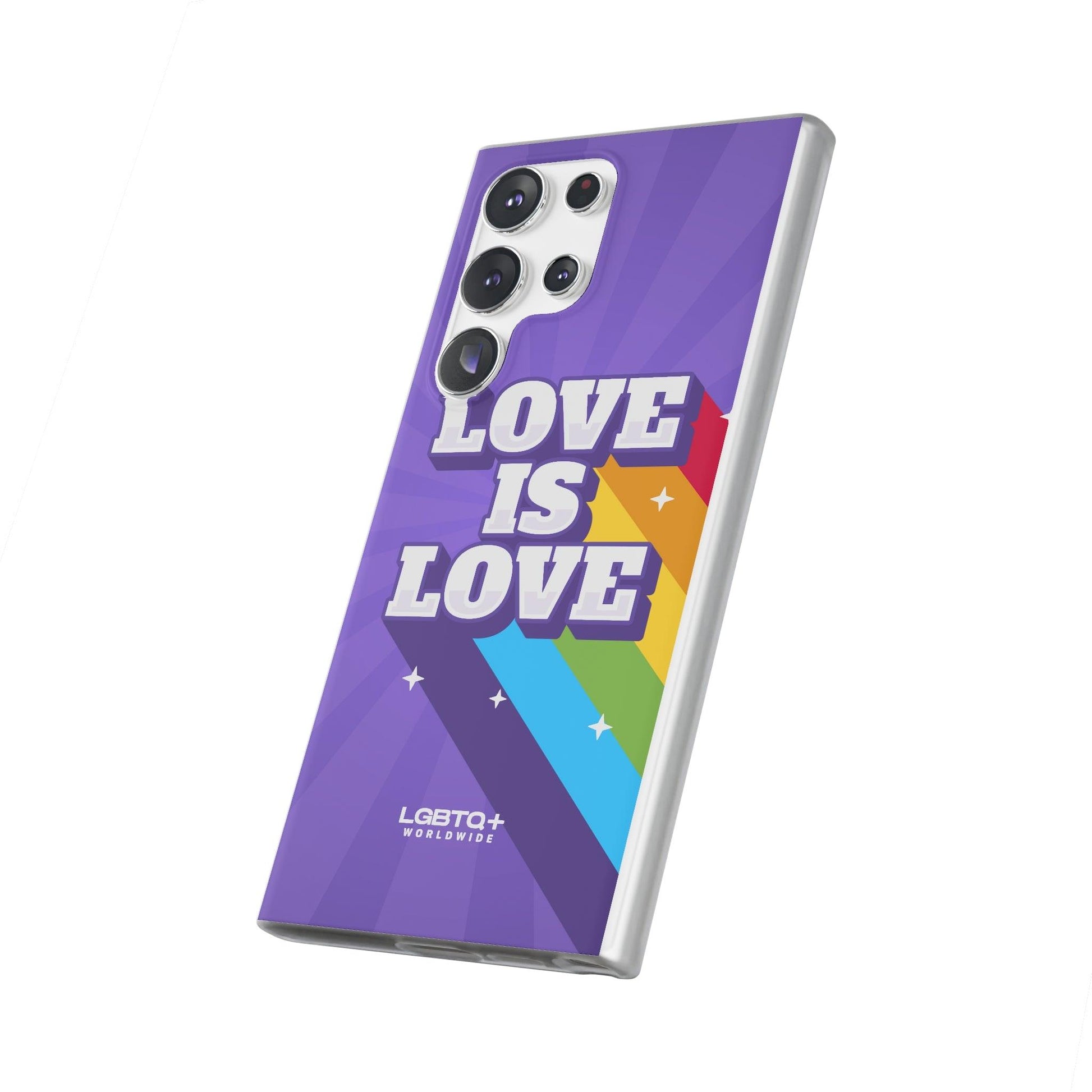 LGBTQWorldwide - ,,LOVE IS LOVE" Flexible Handyhülle Accessories, Case, iPhone, iPhone Cases, Phone accessory, Phone Cases, Samsung Cases, silikon, Valentine's Day promotion lgbtq Bekleidung Accessoires unisex Zubehör