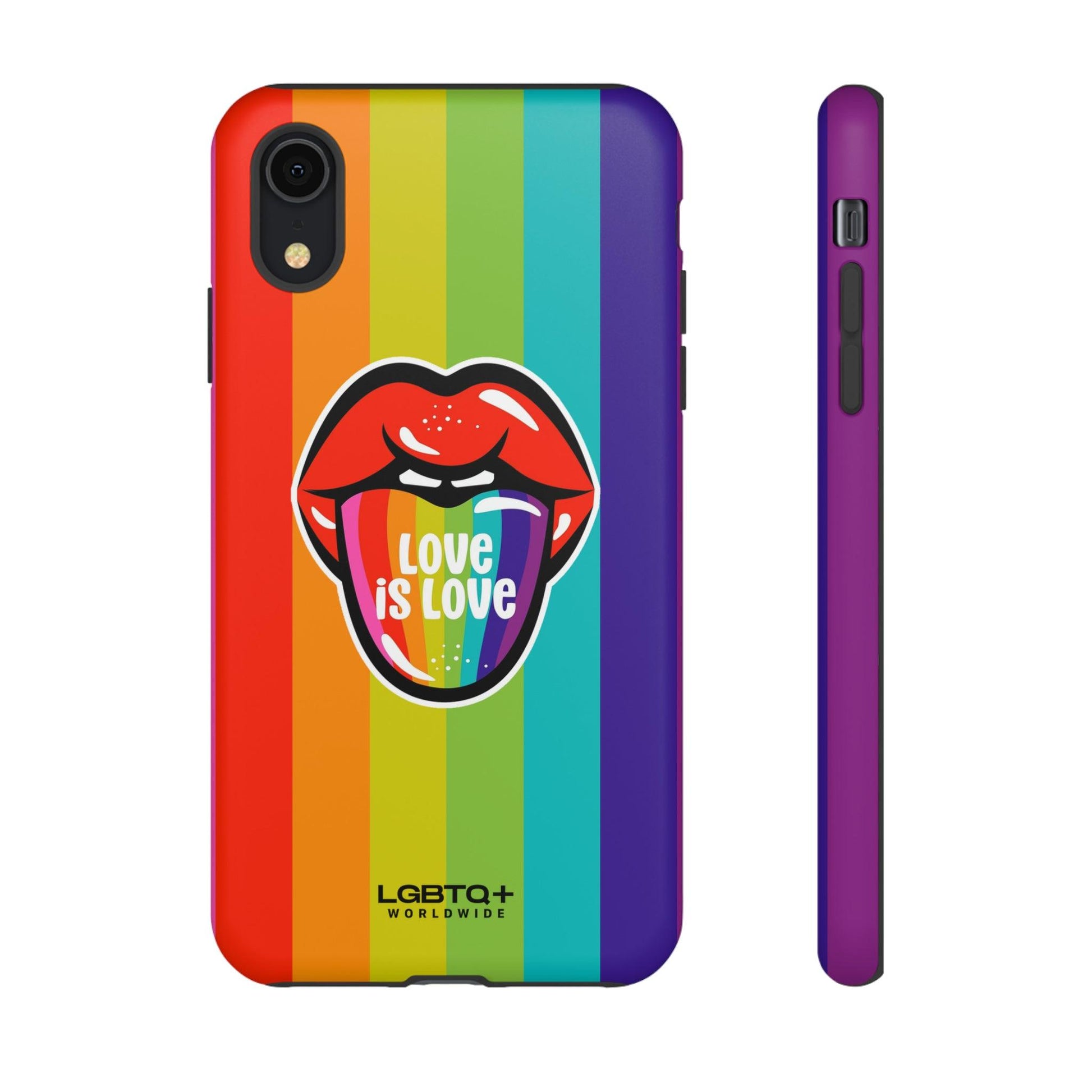 LGBTQWorldwide - ,,LIEBES ZUNGE" Doppelgehäuse Handyhülle Accessories, Glossy, iPhone Cases, Matte, Phone accessory, Phone Cases, Samsung Cases, Thermo, Valentine's Day Picks lgbtq Bekleidung Accessoires unisex Zubehör