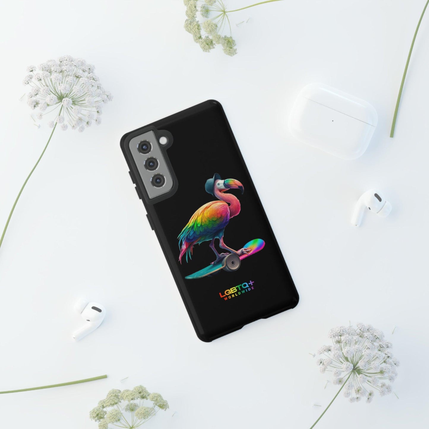 LGBTQWorldwide - ,,FLAMINGO" Doppelgehäuse Handyhülle Accessories, Glossy, iPhone Cases, Matte, Phone accessory, Phone Cases, Samsung Cases, tough, Valentine's Day Picks lgbtq Bekleidung Accessoires unisex Zubehör