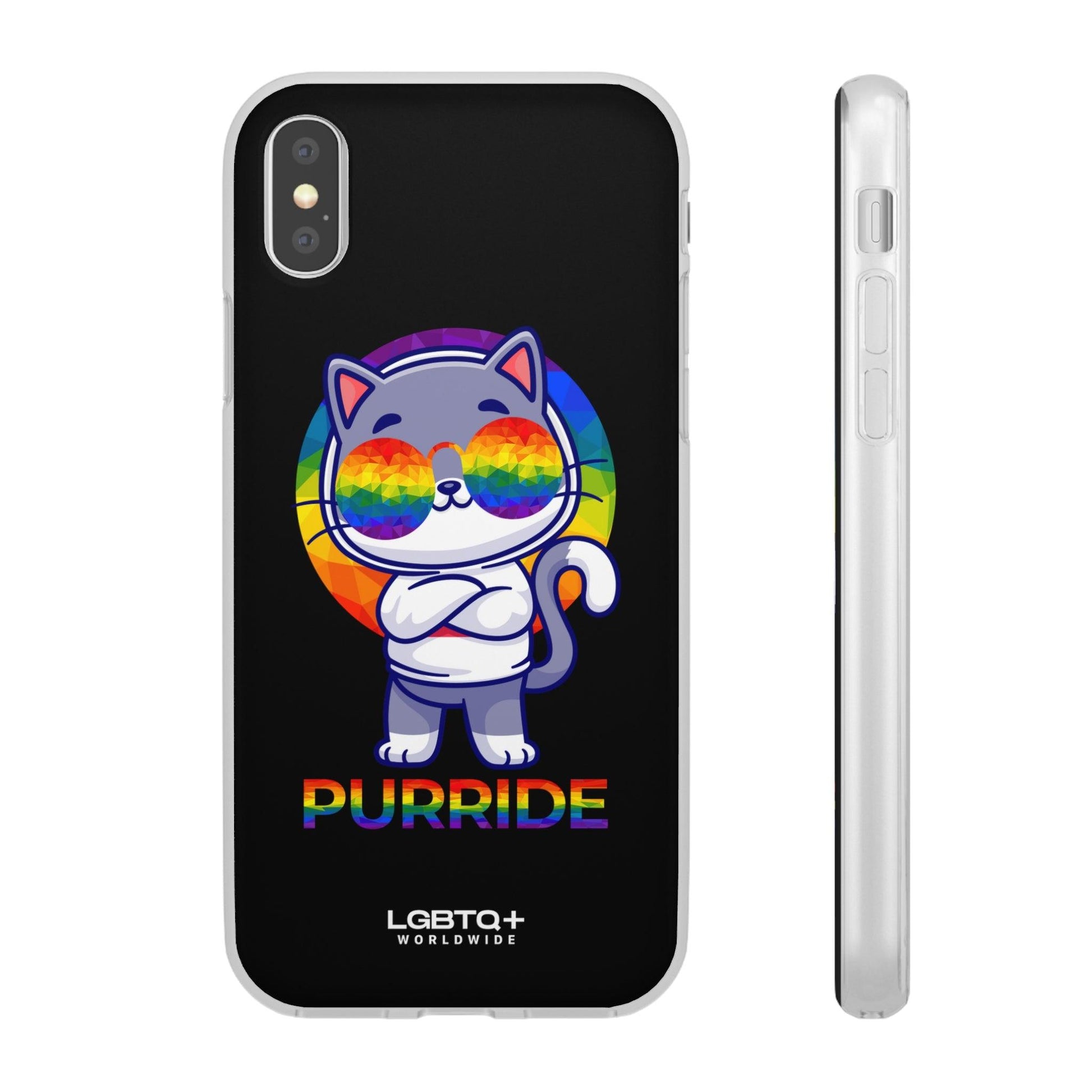 LGBTQWorldwide - ,,PURRIDE" Flexible Handyhülle Accessories, Case, iPhone, iPhone Cases, Phone accessory, Phone Cases, Samsung Cases, silikon, Valentine's Day promotion lgbtq Bekleidung Accessoires unisex Zubehör