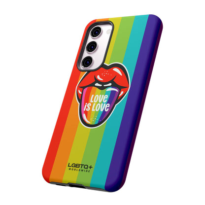 LGBTQWorldwide - ,,LIEBES ZUNGE" Doppelgehäuse Handyhülle Accessories, Glossy, iPhone Cases, Matte, Phone accessory, Phone Cases, Samsung Cases, Thermo, Valentine's Day Picks lgbtq Bekleidung Accessoires unisex Zubehör