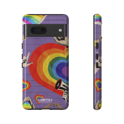 LGBTQWorldwide - ,,REGENBOGEN HERZ" Doppelgehäuse Handyhülle Accessories, Glossy, iPhone Cases, Matte, Phone accessory, Phone Cases, Samsung Cases, Thermo, Valentine's Day Picks lgbtq Bekleidung Accessoires unisex Zubehör