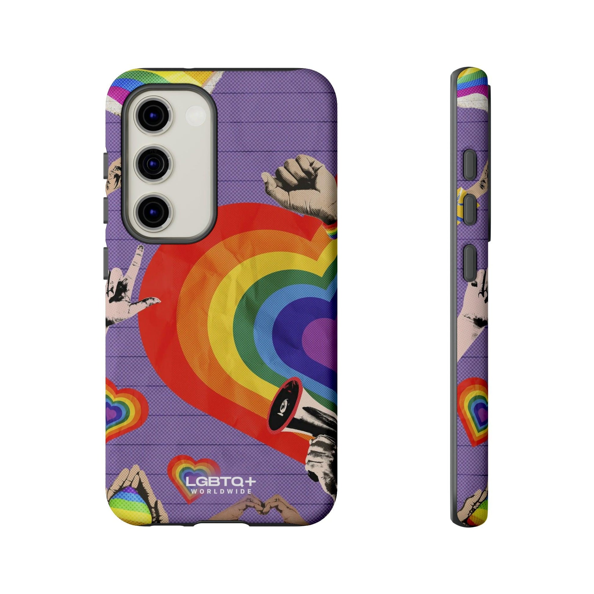 LGBTQWorldwide - ,,REGENBOGEN HERZ" Doppelgehäuse Handyhülle Accessories, Glossy, iPhone Cases, Matte, Phone accessory, Phone Cases, Samsung Cases, Thermo, Valentine's Day Picks lgbtq Bekleidung Accessoires unisex Zubehör