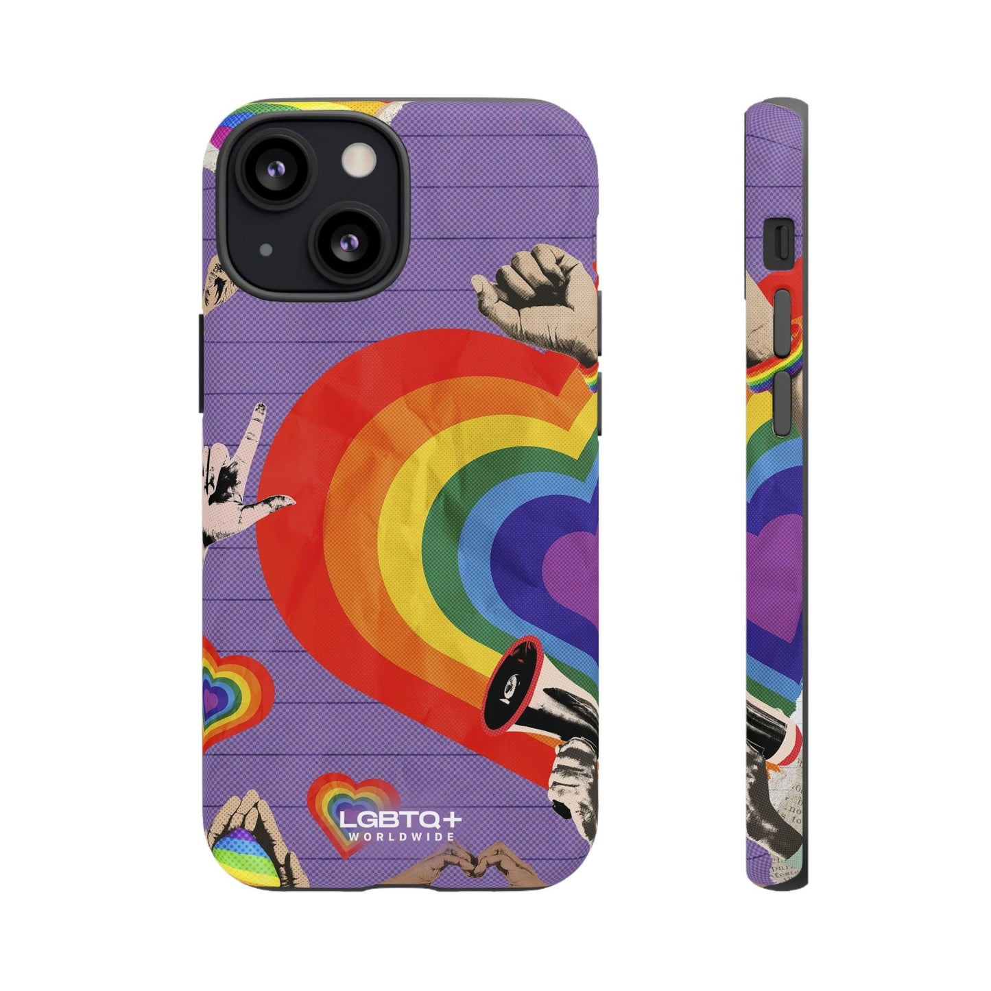 LGBTQWorldwide - ,,REGENBOGEN HERZ" Doppelgehäuse Handyhülle Accessories, Glossy, iPhone Cases, Matte, Phone accessory, Phone Cases, Samsung Cases, Thermo, Valentine's Day Picks lgbtq Bekleidung Accessoires unisex Zubehör