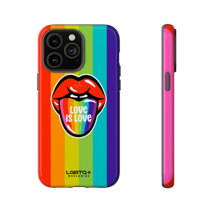 LGBTQWorldwide - ,,LIEBES ZUNGE" Doppelgehäuse Handyhülle Accessories, Glossy, iPhone Cases, Matte, Phone accessory, Phone Cases, Samsung Cases, Thermo, Valentine's Day Picks lgbtq Bekleidung Accessoires unisex Zubehör