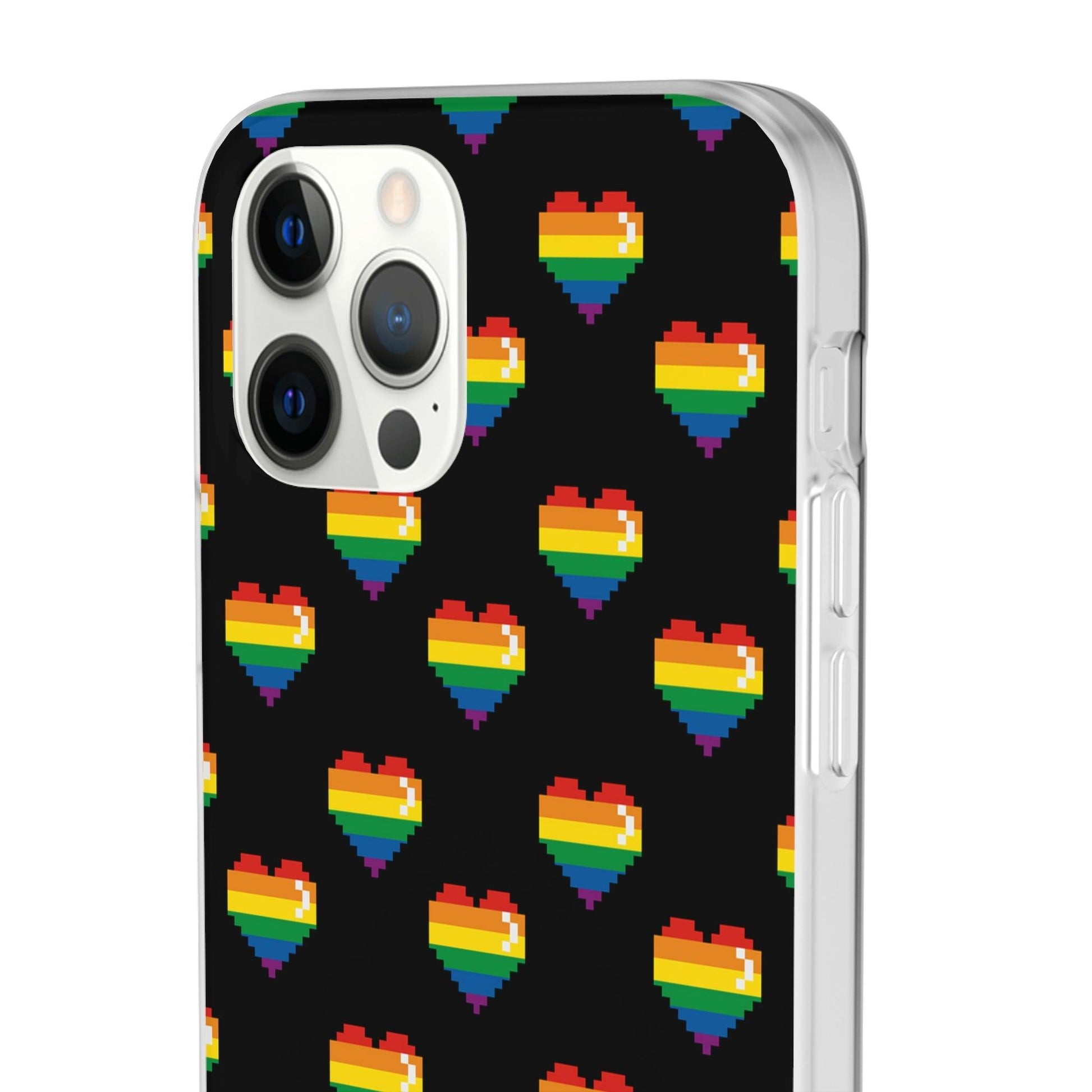 LGBTQWorldwide - ,,RETRO HERZ" Flexible Handyhülle Accessories, Case, iPhone, iPhone Cases, Phone accessory, Phone Cases, Samsung Cases, silikon, Valentine's Day promotion lgbtq Bekleidung Accessoires unisex Zubehör