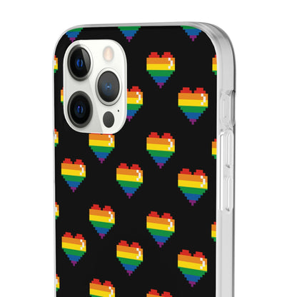 LGBTQWorldwide - ,,RETRO HERZ" Flexible Handyhülle Accessories, Case, iPhone, iPhone Cases, Phone accessory, Phone Cases, Samsung Cases, silikon, Valentine's Day promotion lgbtq Bekleidung Accessoires unisex Zubehör