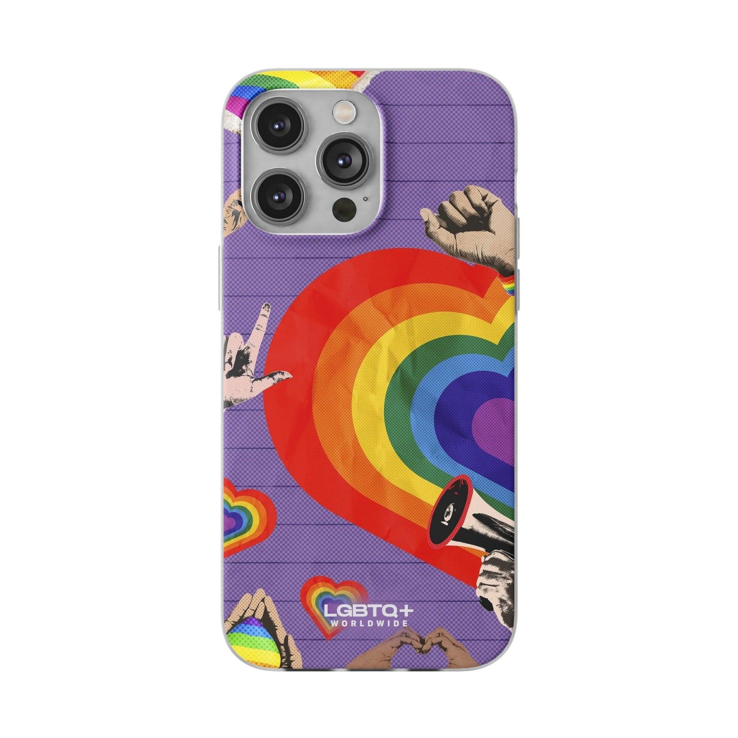 LGBTQWorldwide - ,,REGENBOGEN HERZ" Flexible Handyhülle Accessories, Case, iPhone, iPhone Cases, Phone accessory, Phone Cases, Samsung Cases, silikon, Valentine's Day promotion lgbtq Bekleidung Accessoires unisex Zubehör