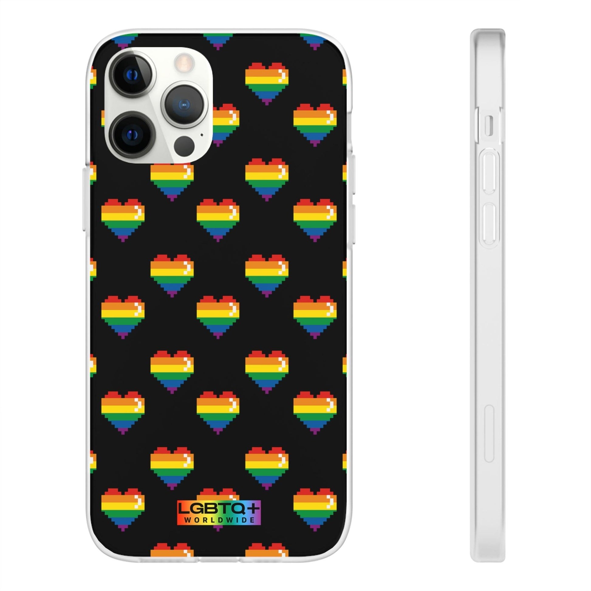 LGBTQWorldwide - ,,RETRO HERZ" Flexible Handyhülle Accessories, Case, iPhone, iPhone Cases, Phone accessory, Phone Cases, Samsung Cases, silikon, Valentine's Day promotion lgbtq Bekleidung Accessoires unisex Zubehör