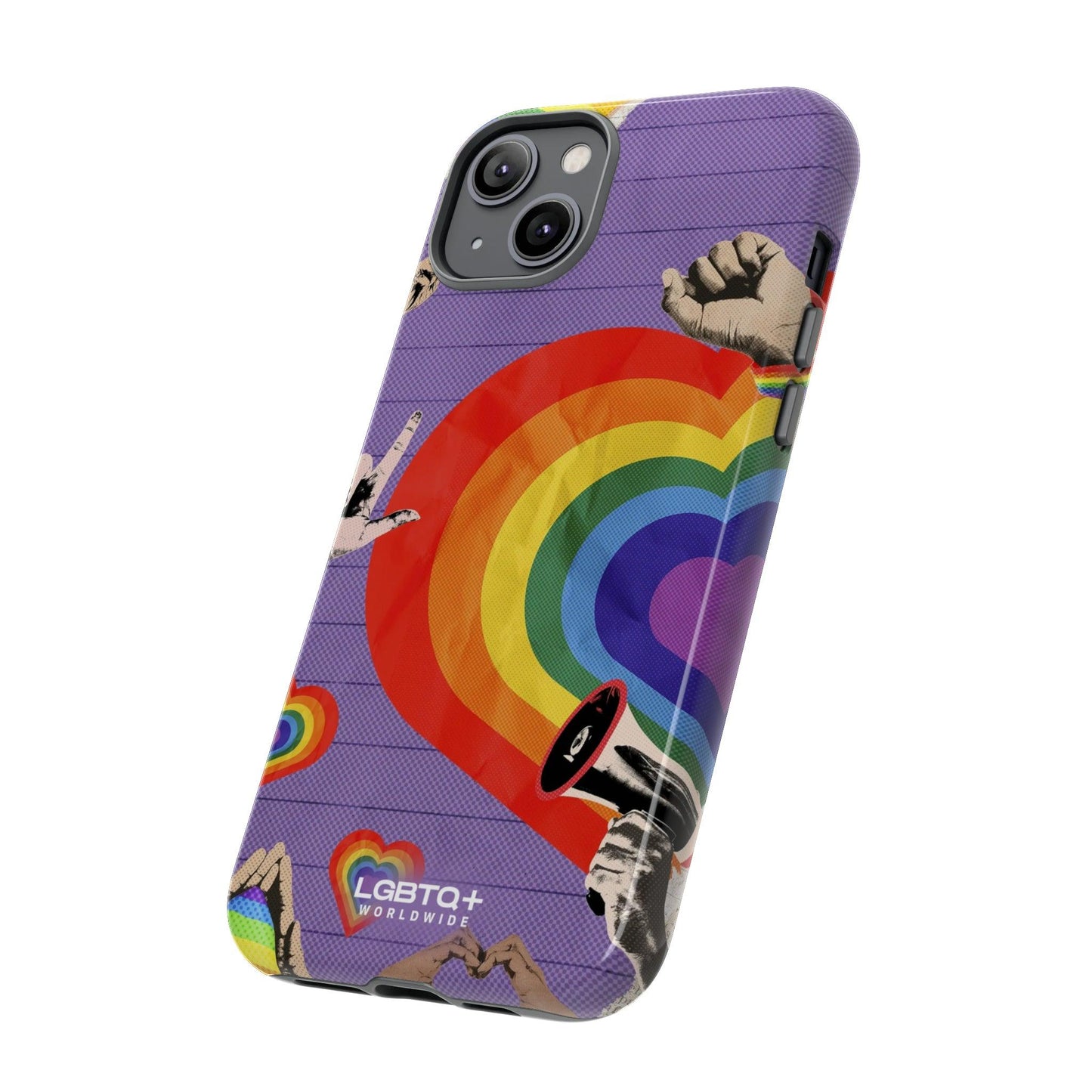 LGBTQWorldwide - ,,REGENBOGEN HERZ" Doppelgehäuse Handyhülle Accessories, Glossy, iPhone Cases, Matte, Phone accessory, Phone Cases, Samsung Cases, Thermo, Valentine's Day Picks lgbtq Bekleidung Accessoires unisex Zubehör